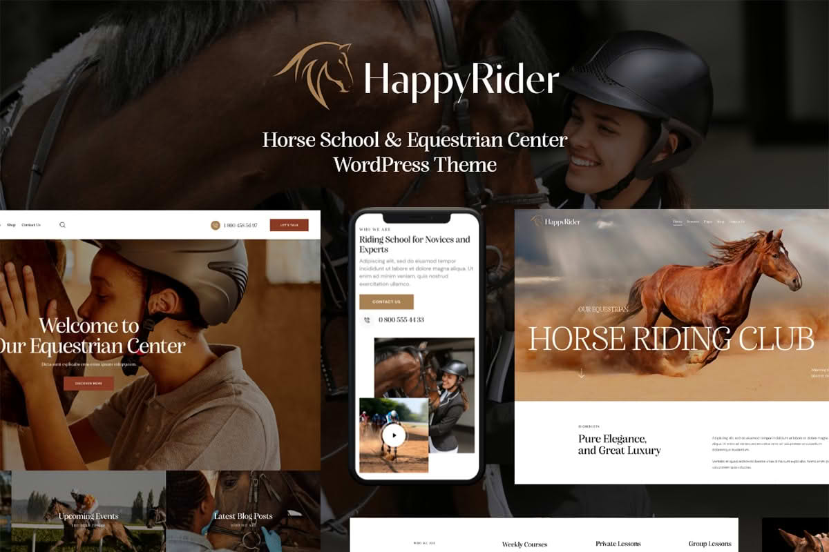 Download Happy Rider - Horse School & Equestrian Center WordPress Theme GPL WordPress Plugin