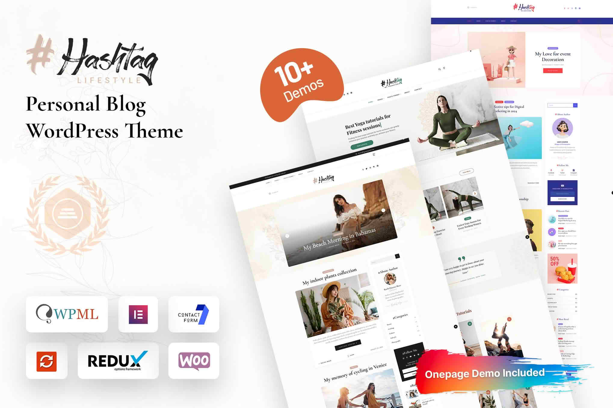 Download Hashtag - Personal Blog WordPress Theme GPL WordPress Plugin