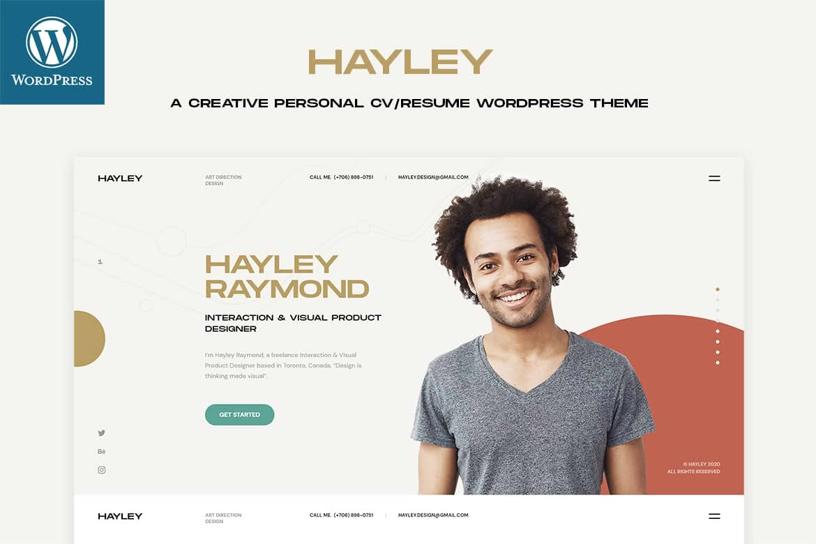 Download Hayley - Personal CV/Resume WordPress Theme GPL WordPress Plugin