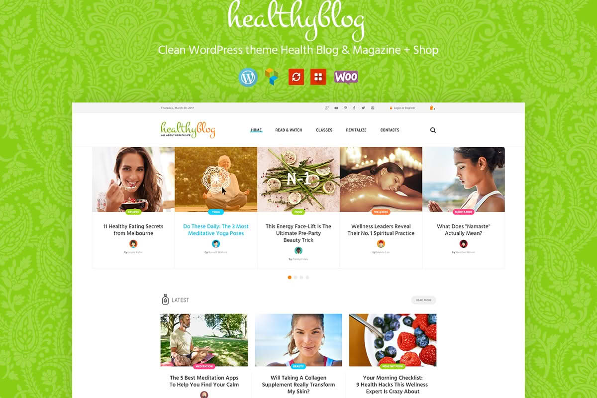 Download Healthy Living - Nutrition and Wellness WordPress Theme GPL WordPress Plugin