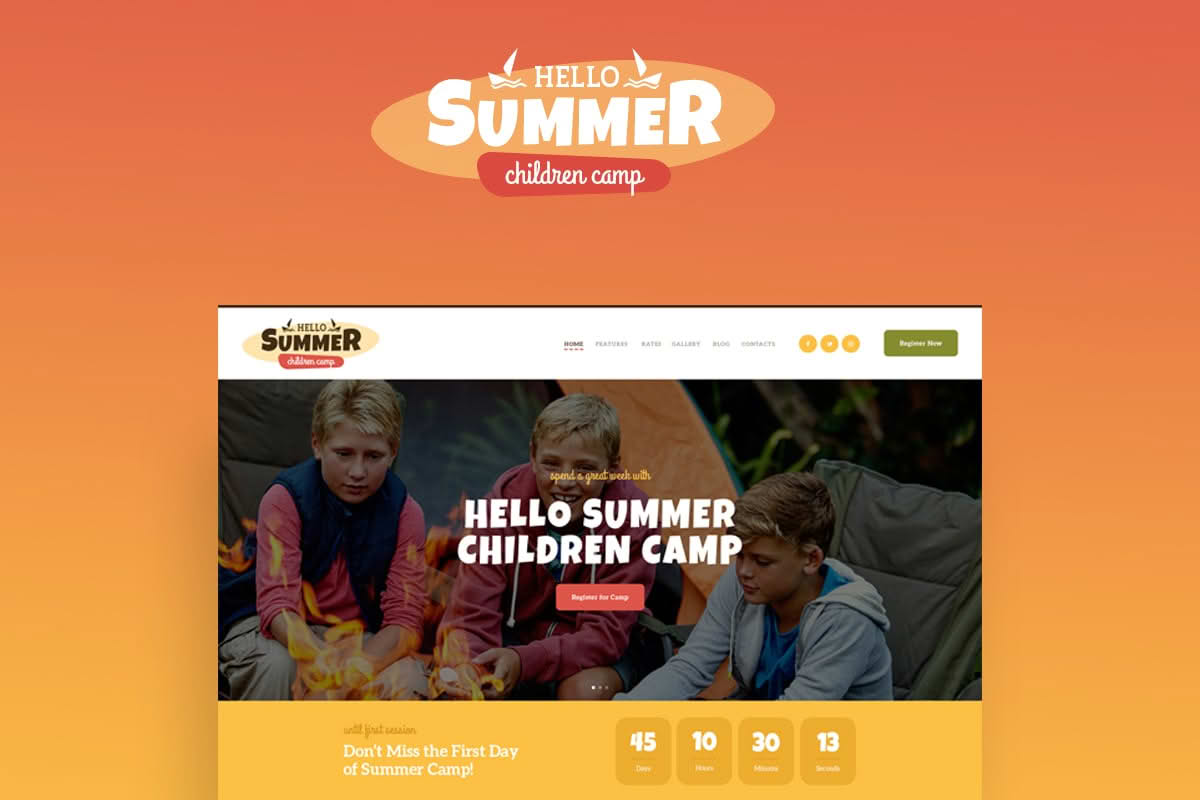 Download Hello Summer | A Children Holiday Camp WordPress Theme GPL WordPress Plugin