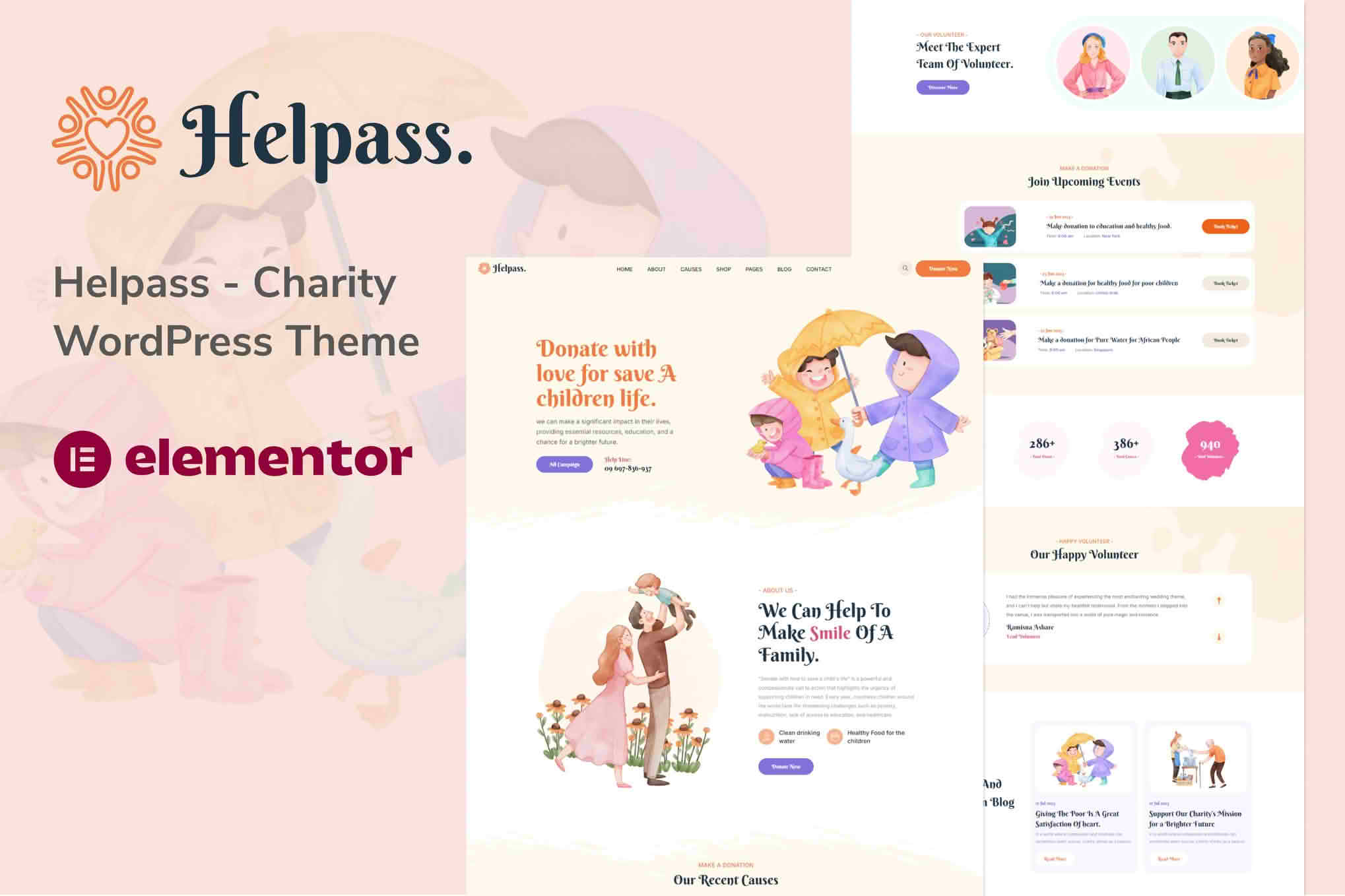 Download Helpass - Charity WordPress Theme GPL WordPress Plugin