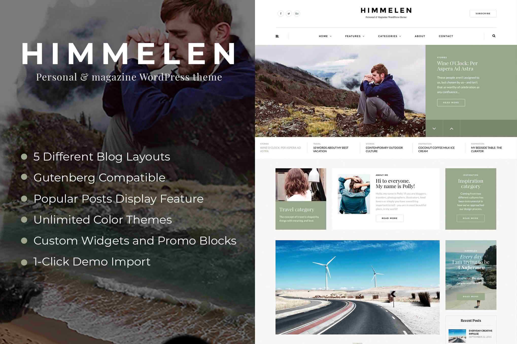 Download Himmelen - Personal Minimal WordPress Blog Theme GPL WordPress Plugin