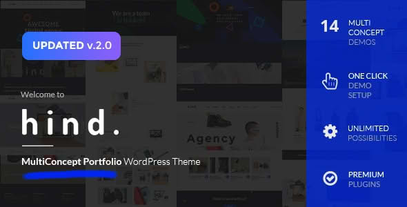 Download Hind - Multi Concept Portfolio & Photography Theme GPL WordPress Plugin