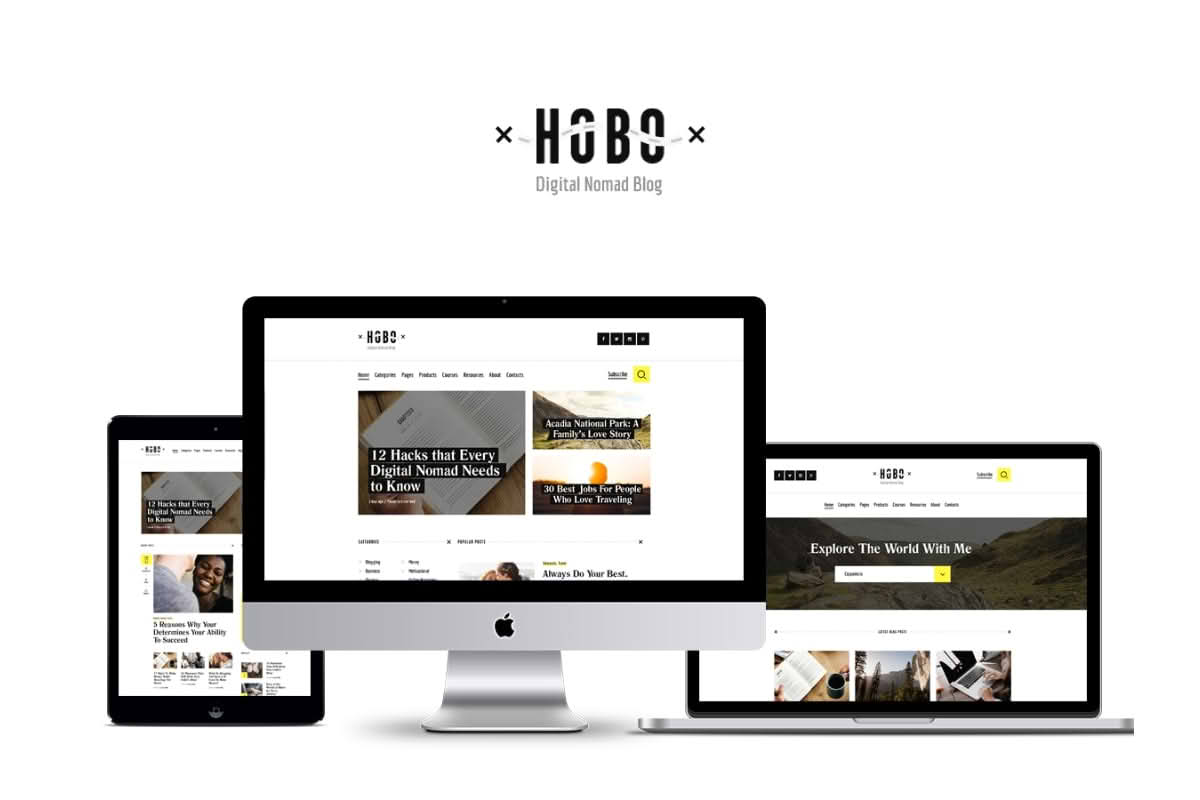 Download Hobo | Digital Nomad Travel Lifestyle Blog WordPress Theme GPL WordPress Plugin