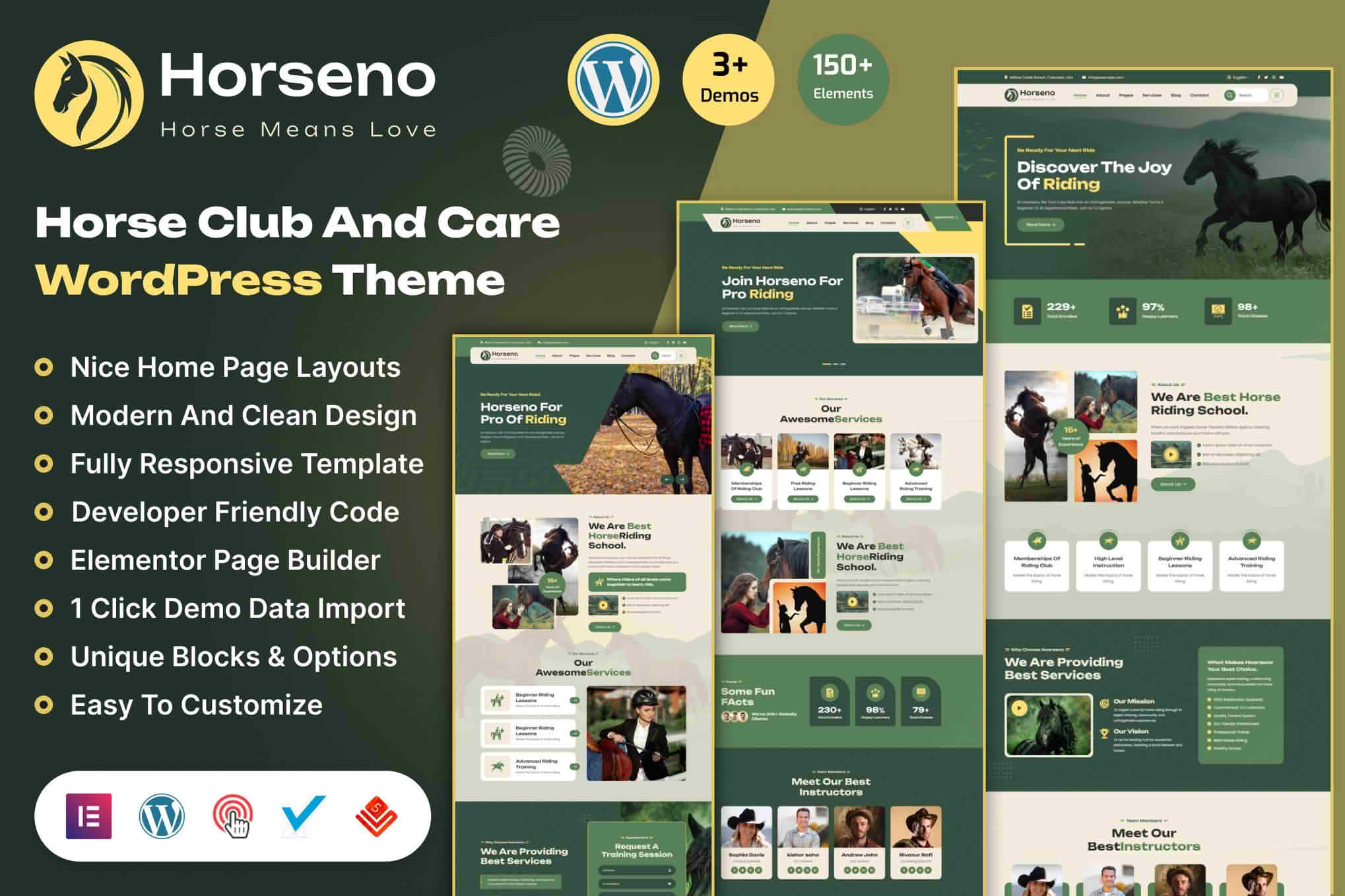 Download Horseno - Horse Club & Riding Sports Theme GPL WordPress Plugin