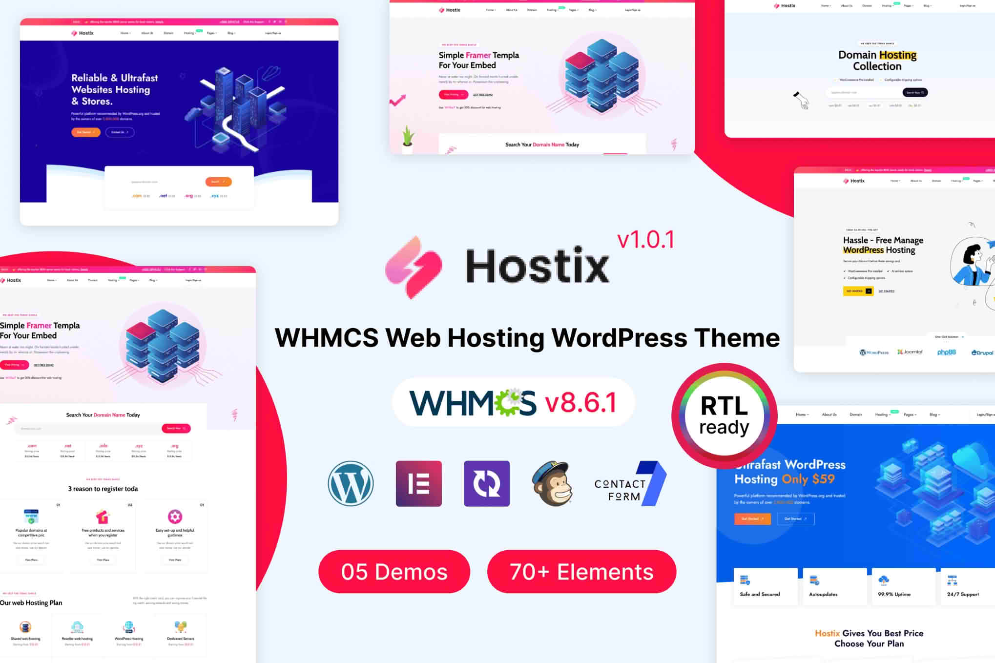 Download Hostix - Hosting WHMCS WordPress Theme GPL WordPress Plugin