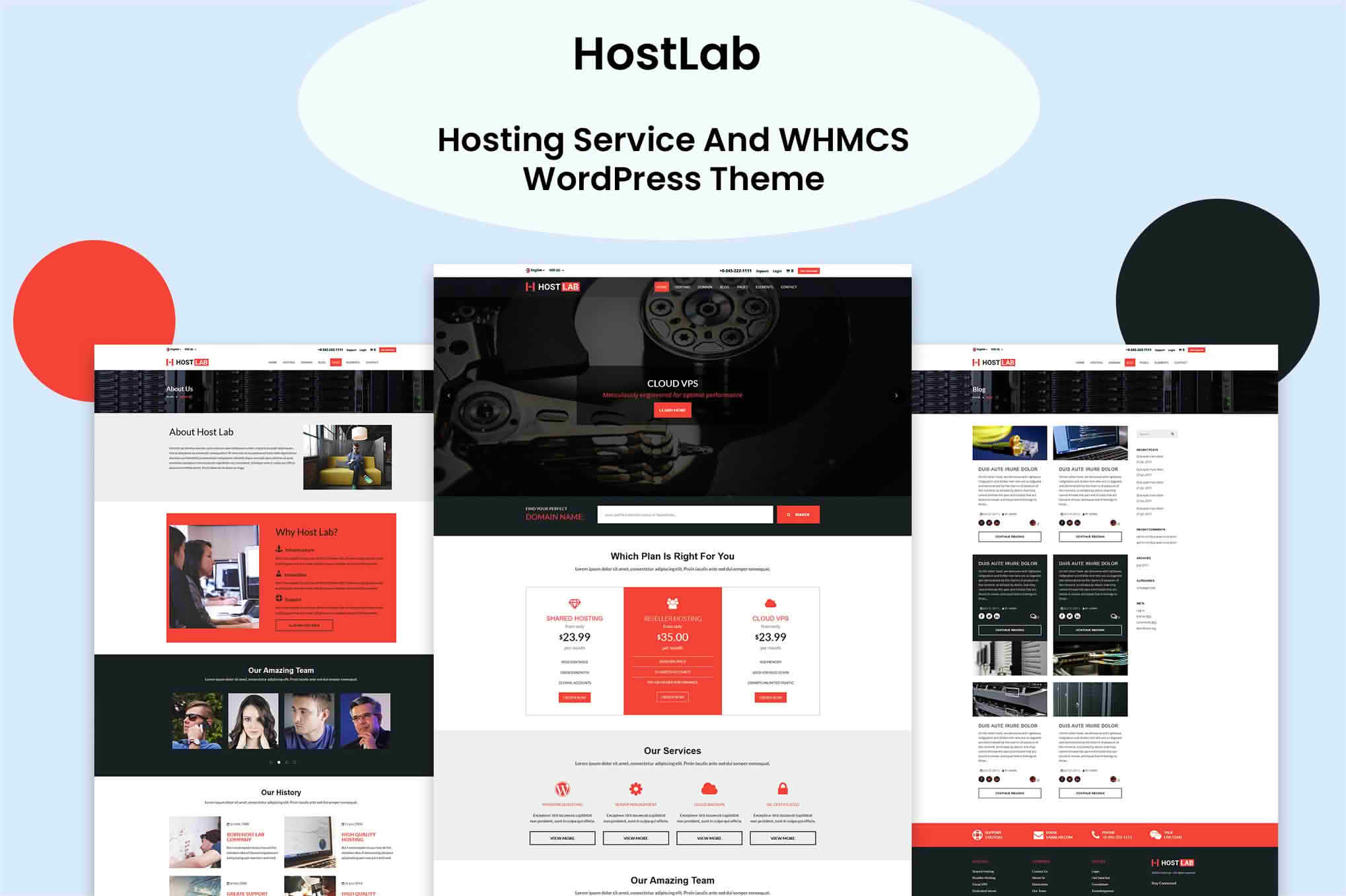 HostLab - Hosting Service And WHMCS WordPress