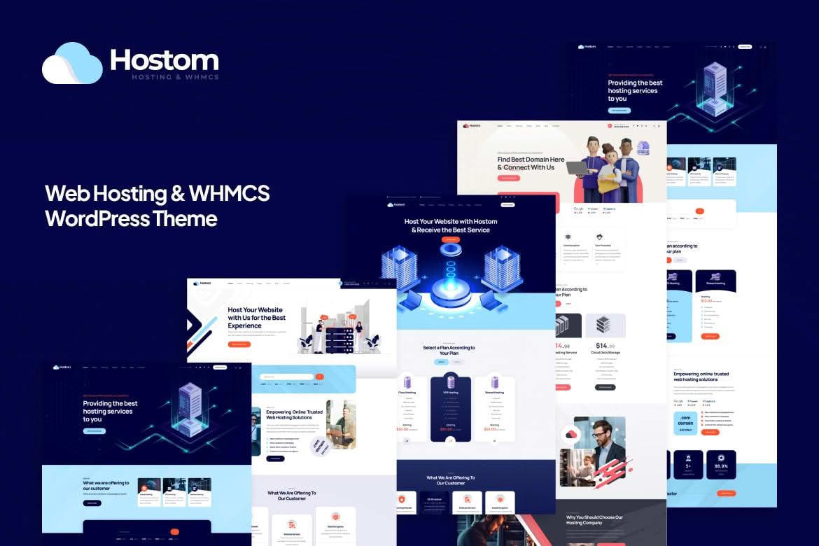 Download Hostom - Web Hosting & WHMCS WordPress Theme GPL WordPress Plugin