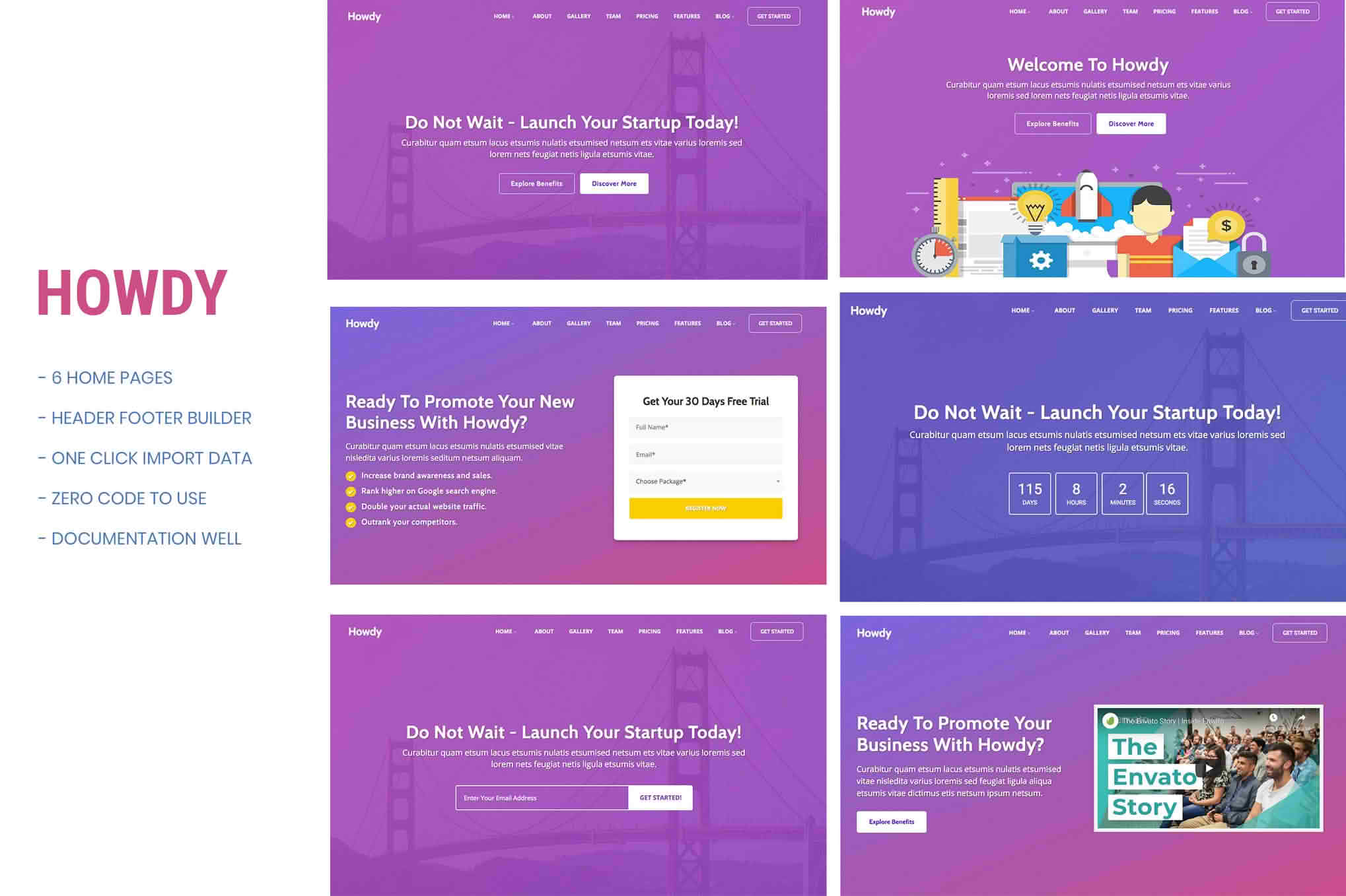 Download Howdy - Multipurpose High-Converting Landing Page WordPress Theme GPL WordPress Plugin