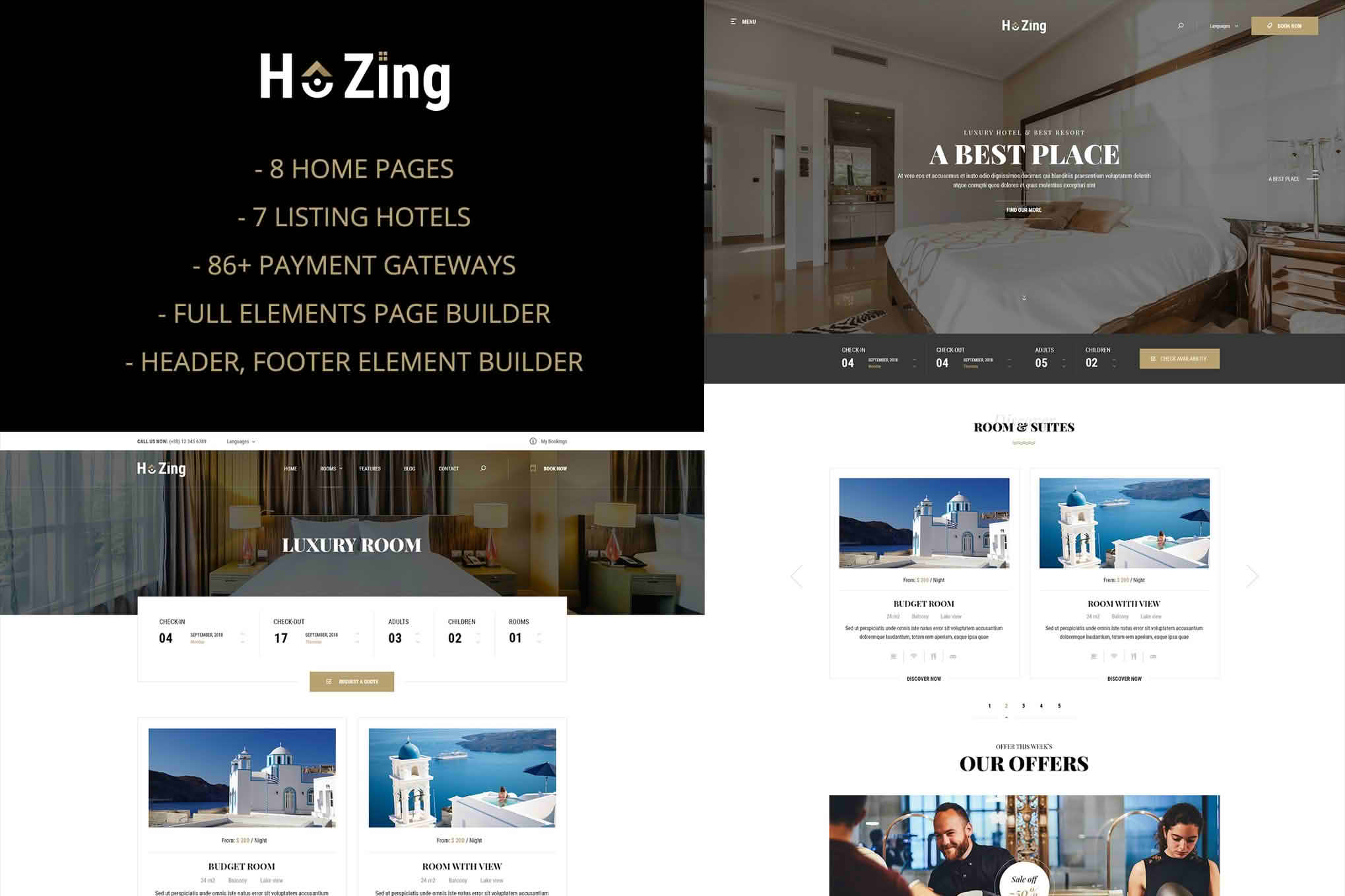 Download Hozing - Hotel Booking WordPress Theme GPL WordPress Plugin