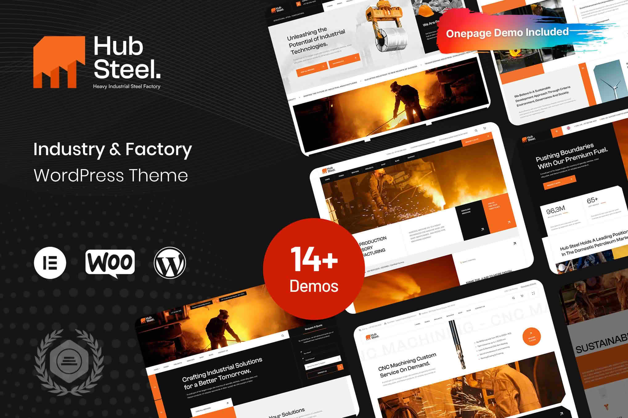 Download Hubsteel - Industry & Manufacturing Factory Theme GPL WordPress Plugin