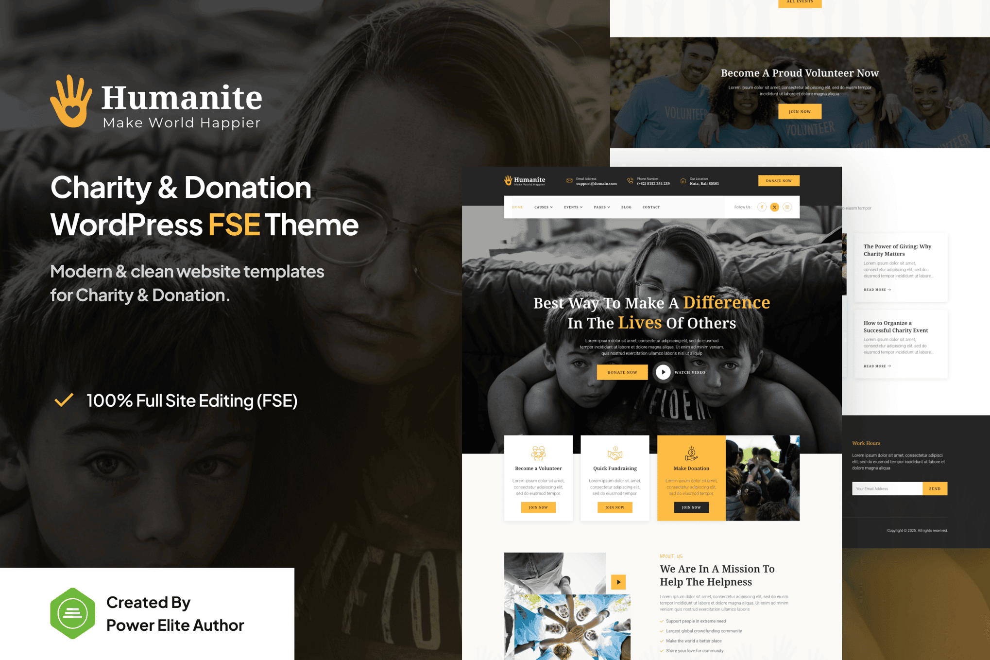 Download Humanite – Charity & Donation FSE WordPress Theme GPL WordPress Plugin
