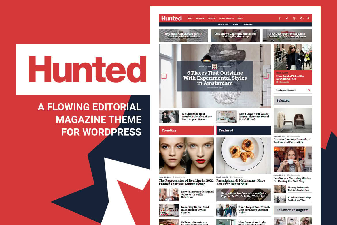 Download Hunted - A Flowing Editorial Magazine Theme GPL WordPress Plugin