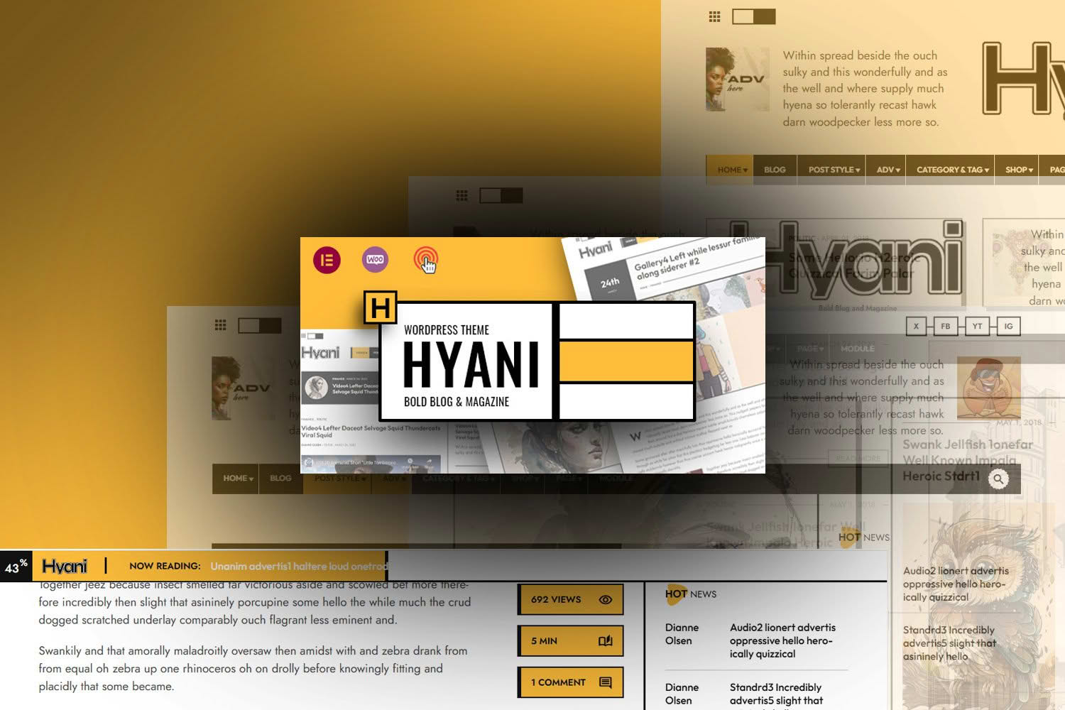 Download Hyani – Bold Blog and Magazine GPL WordPress Plugin