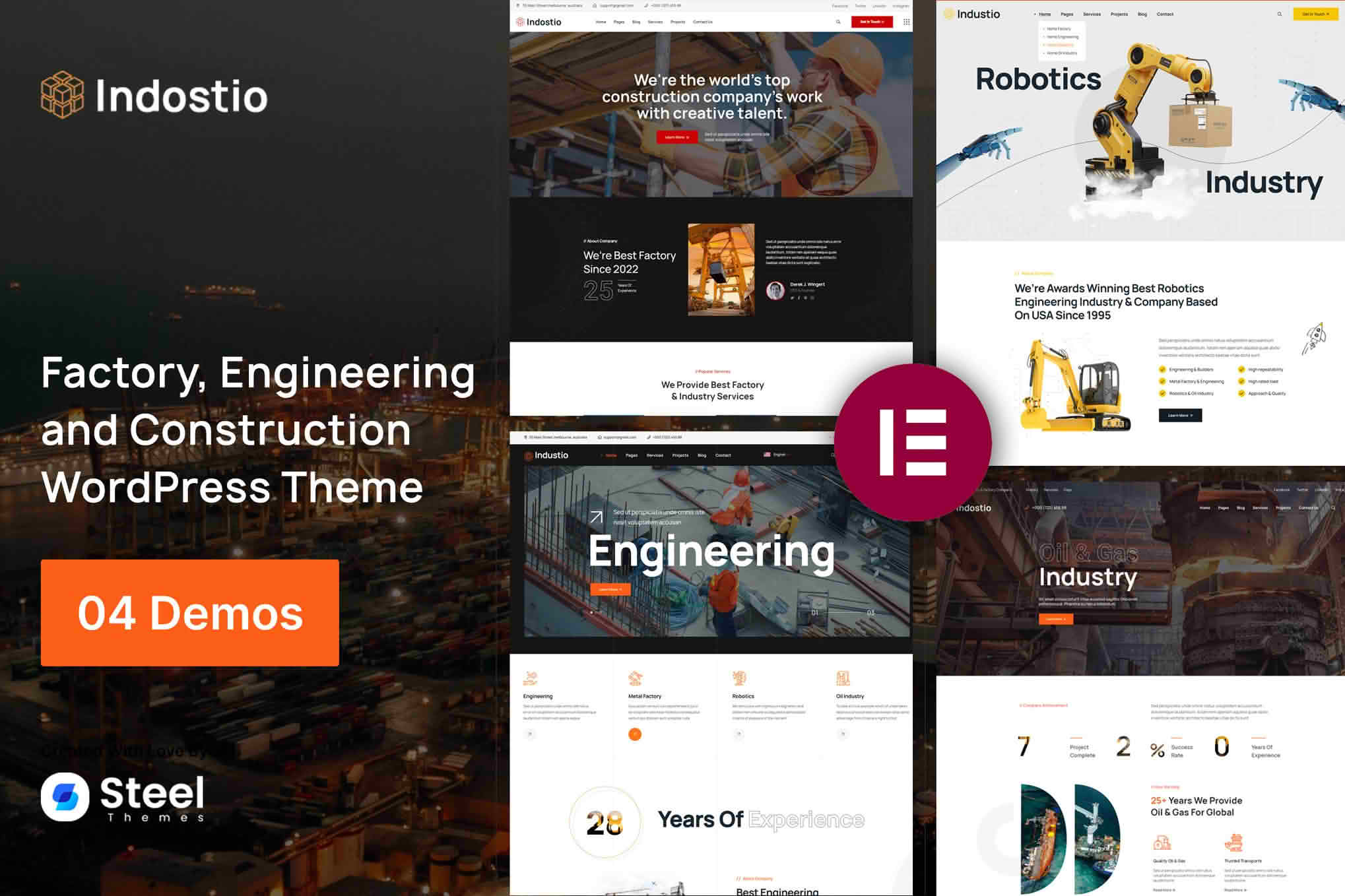 Download Indostio - Factory and Manufacturing WordPress Theme GPL WordPress Plugin