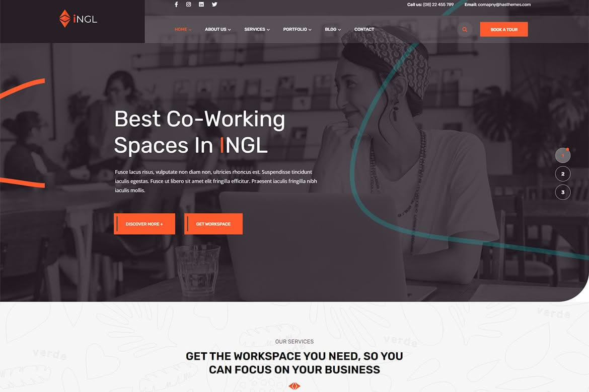 Download Ingl - Coworking Spaces WordPress Theme GPL WordPress Plugin