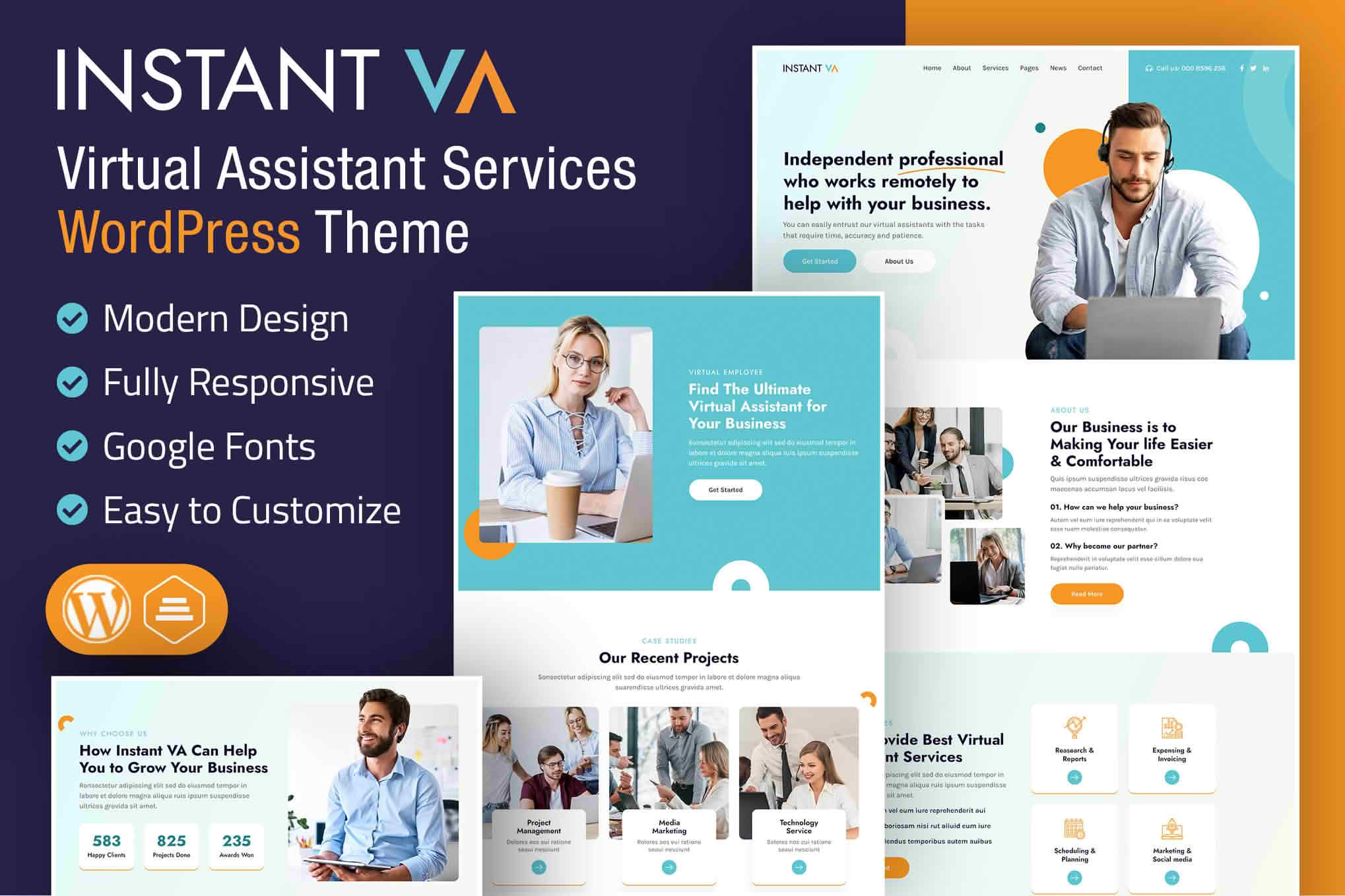 Download Instant VA | Virtual Assistant WordPress Theme GPL WordPress Plugin