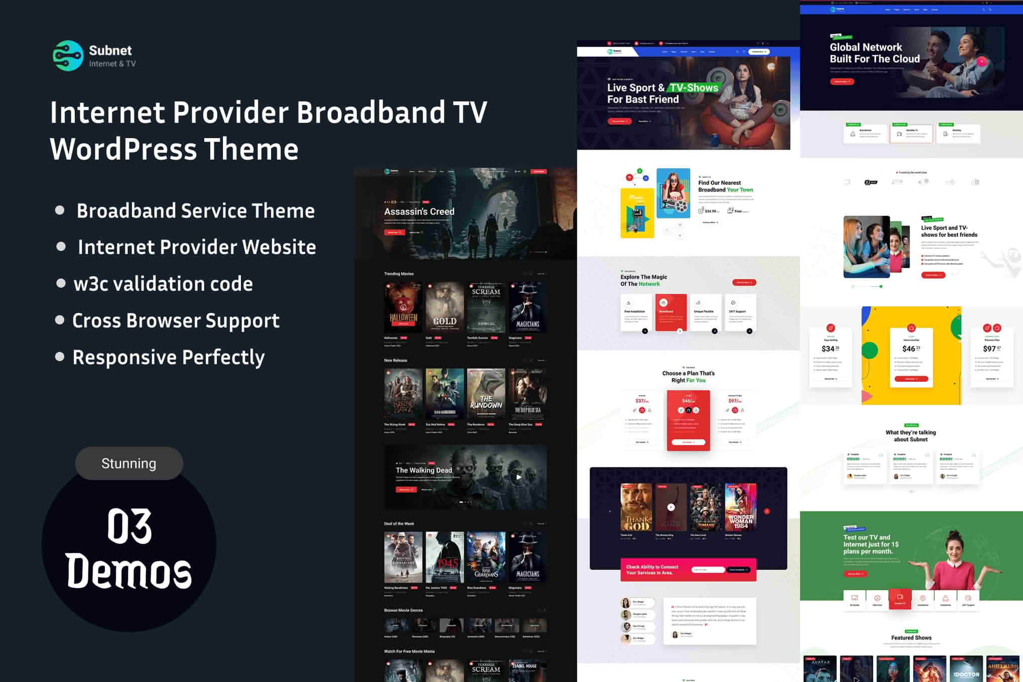 Download Internet Provider Broadband TV WordPress Theme | Internet Service - Subnet GPL WordPress Plugin