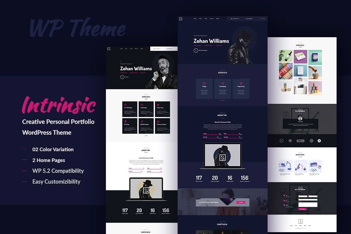 Download Intrinsic - Creative Personal Portfolio WordPress Themes GPL WordPress Plugin