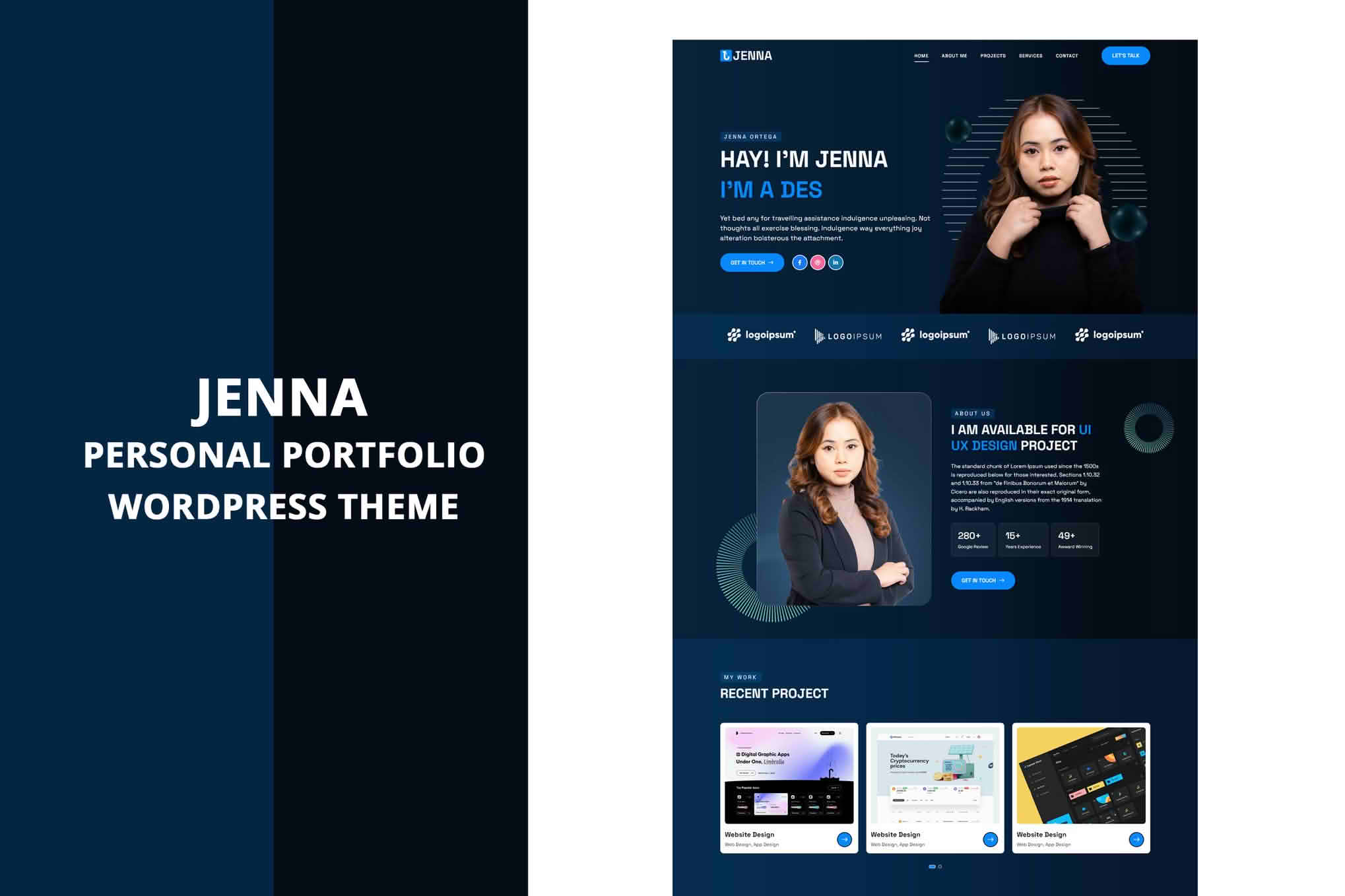 Download Jenna – Personal Portfolio WordPress Theme GPL WordPress Plugin