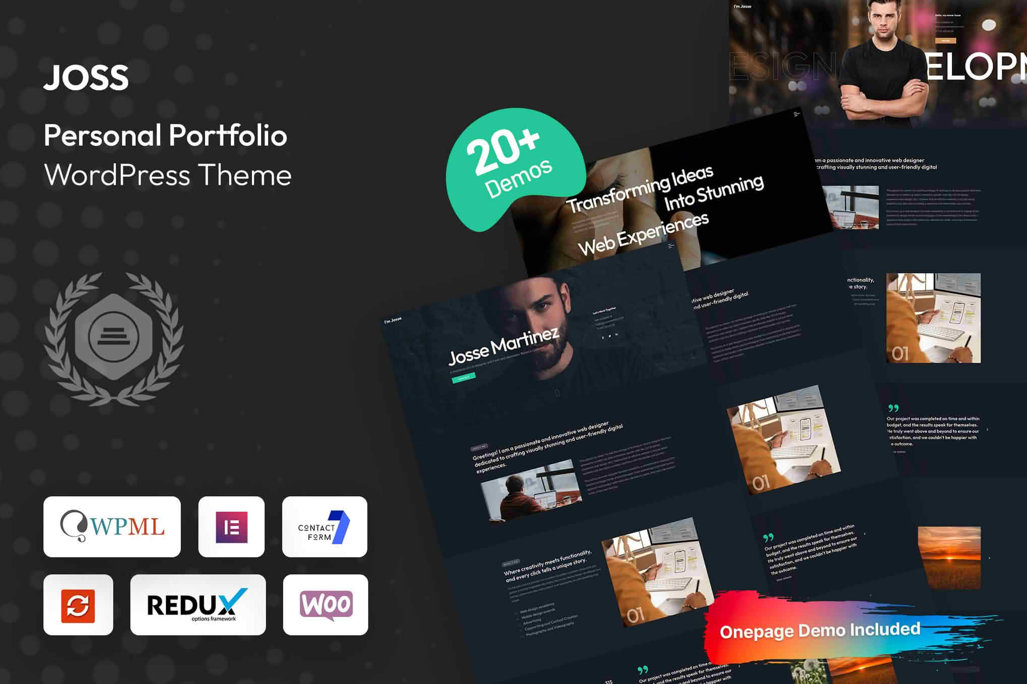 Download Joss - Personal Portfolio WordPress Theme GPL WordPress Plugin