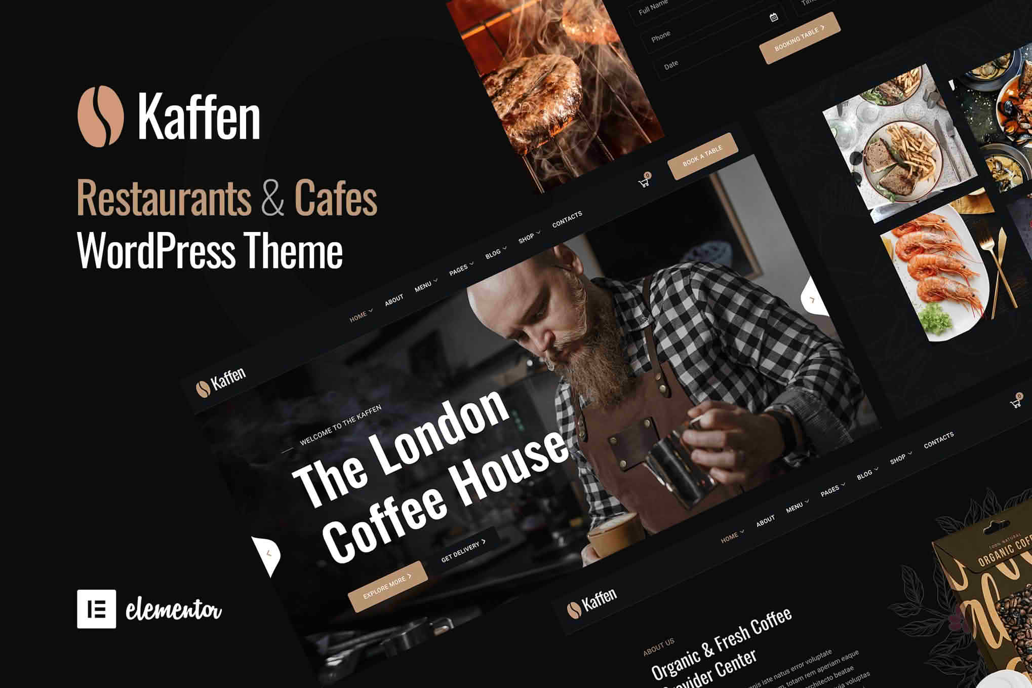 Download Kaffen - Restaurant & Cafe WordPress Theme GPL WordPress Plugin