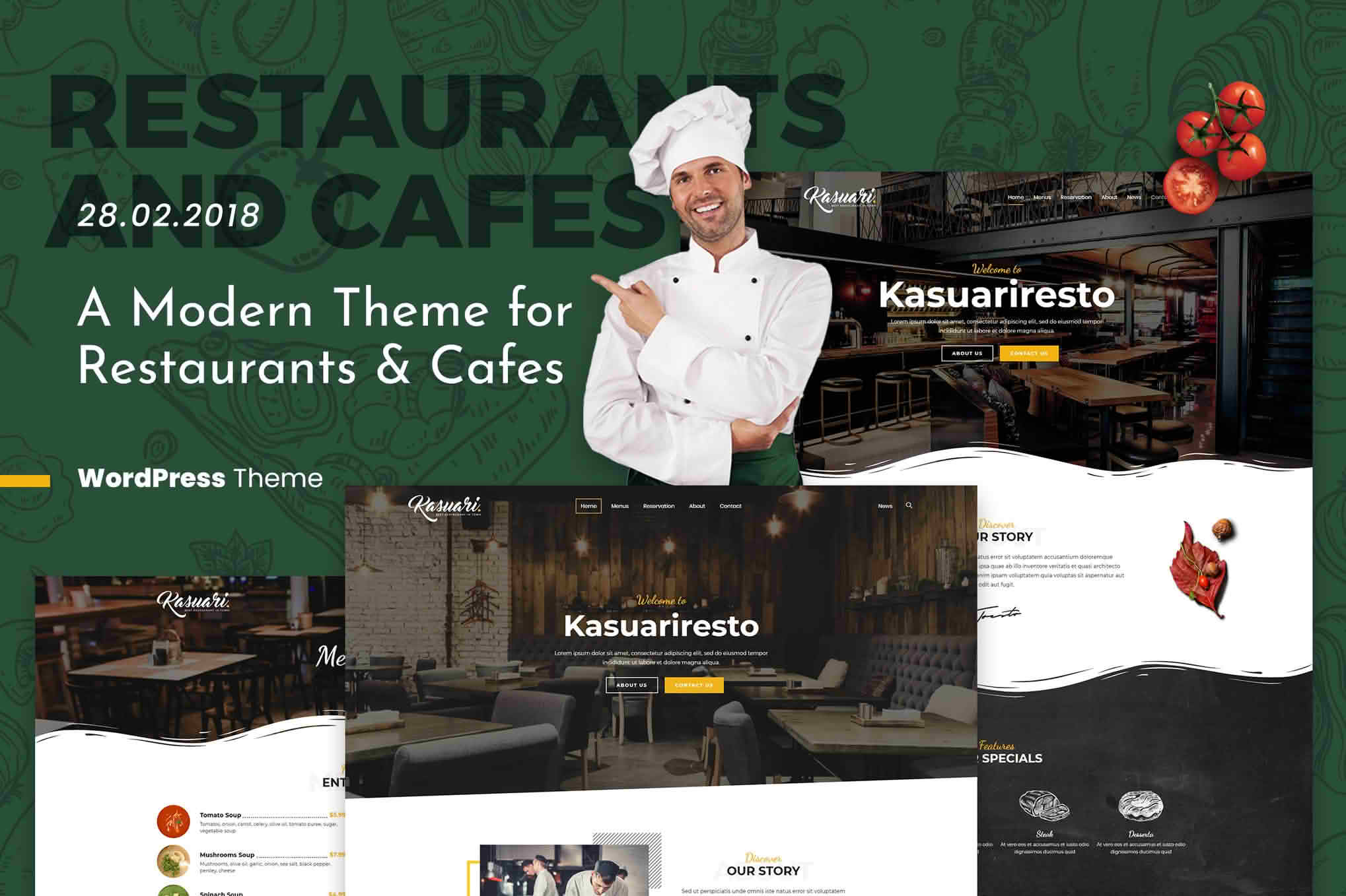 Download Kasuari | Restaurants and Cafes WordPress Theme GPL WordPress Plugin