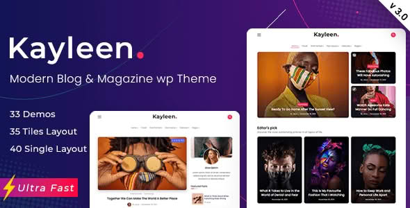Download Kayleen | Blog & Magazine WordPress Theme GPL WordPress Plugin