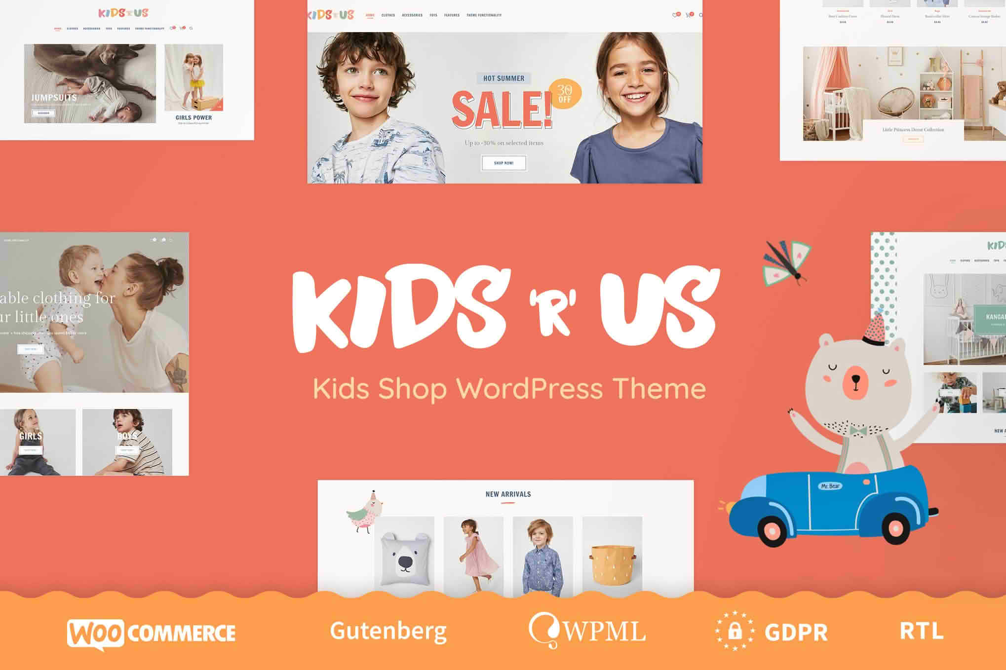 Download Kids R Us - Toy Store and Children Clothes Shop Theme GPL WordPress Plugin