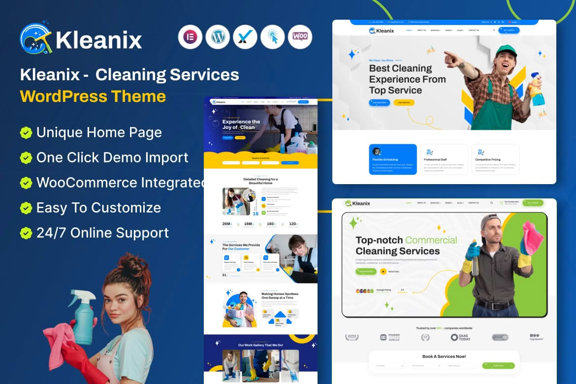 Download Kleanix - Cleaning Service WordPress Theme GPL WordPress Plugin