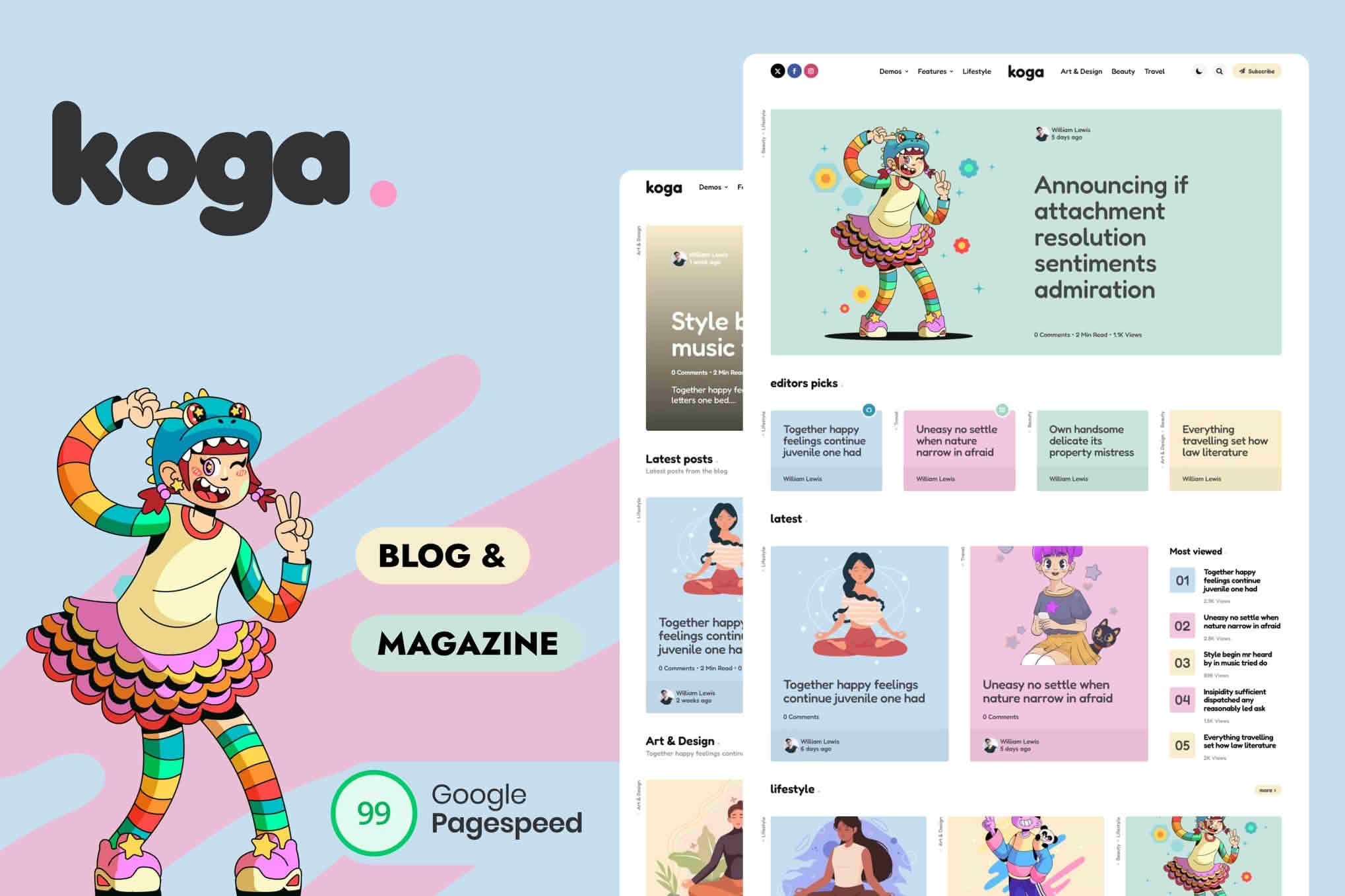Download Koga - Blog & Magazine WordPress Theme GPL WordPress Plugin