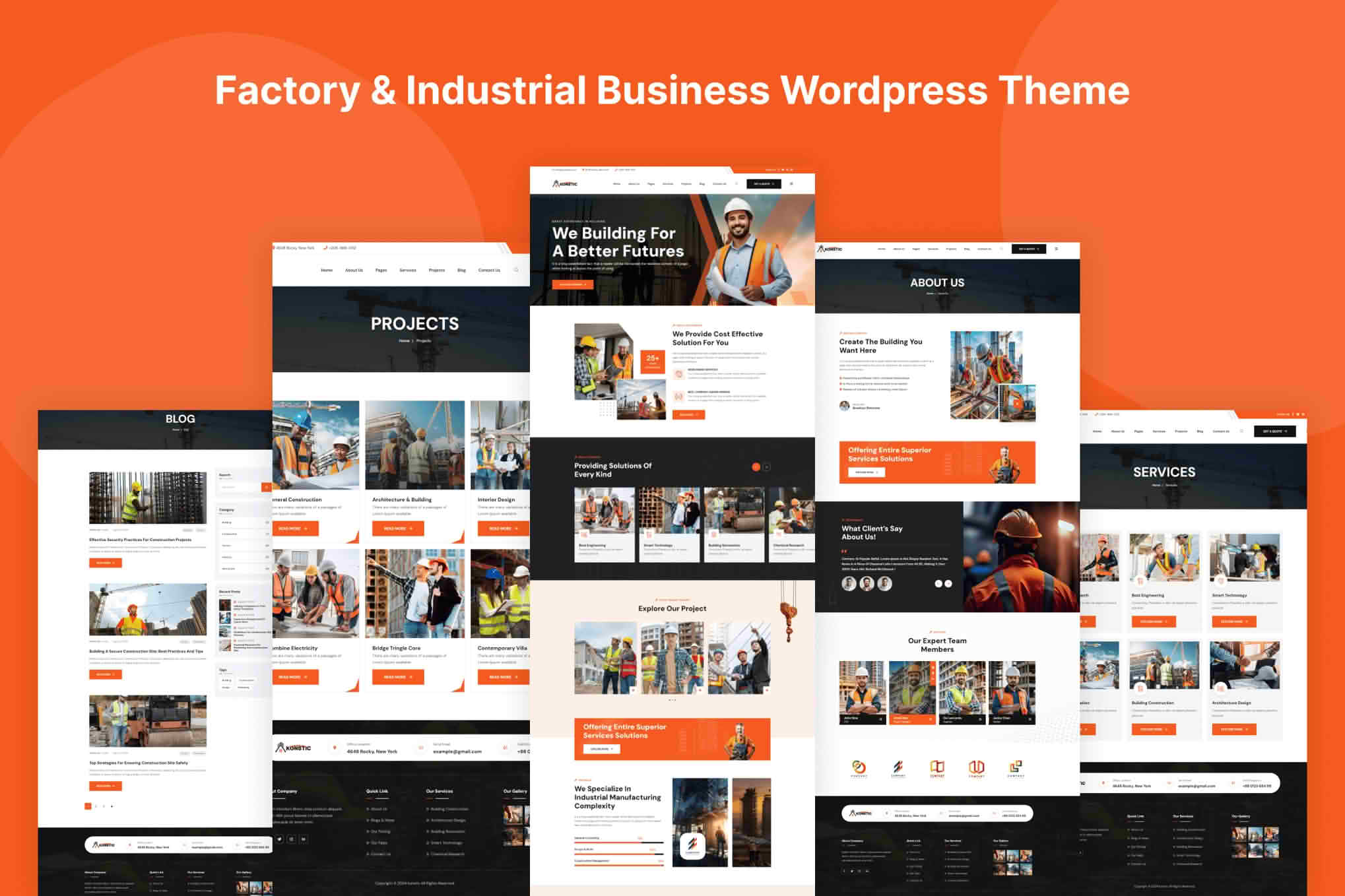 Download Konstic - Construction WordPress Theme GPL WordPress Plugin