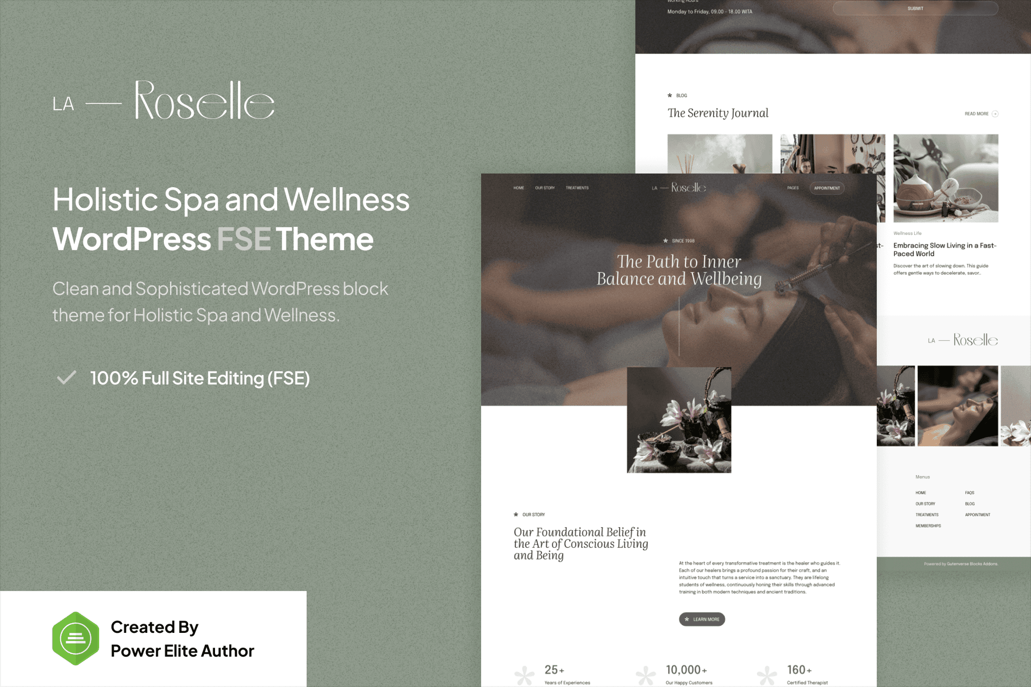 La Roselle – Holistic Spa & Wellness Gutenverse FSE WordPress Block Theme