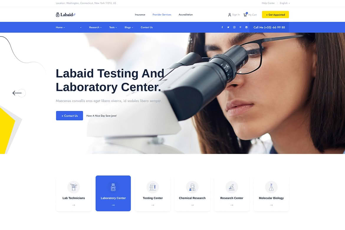 Download Labaid - Laboratory & Science Research WordPress Theme GPL WordPress Plugin