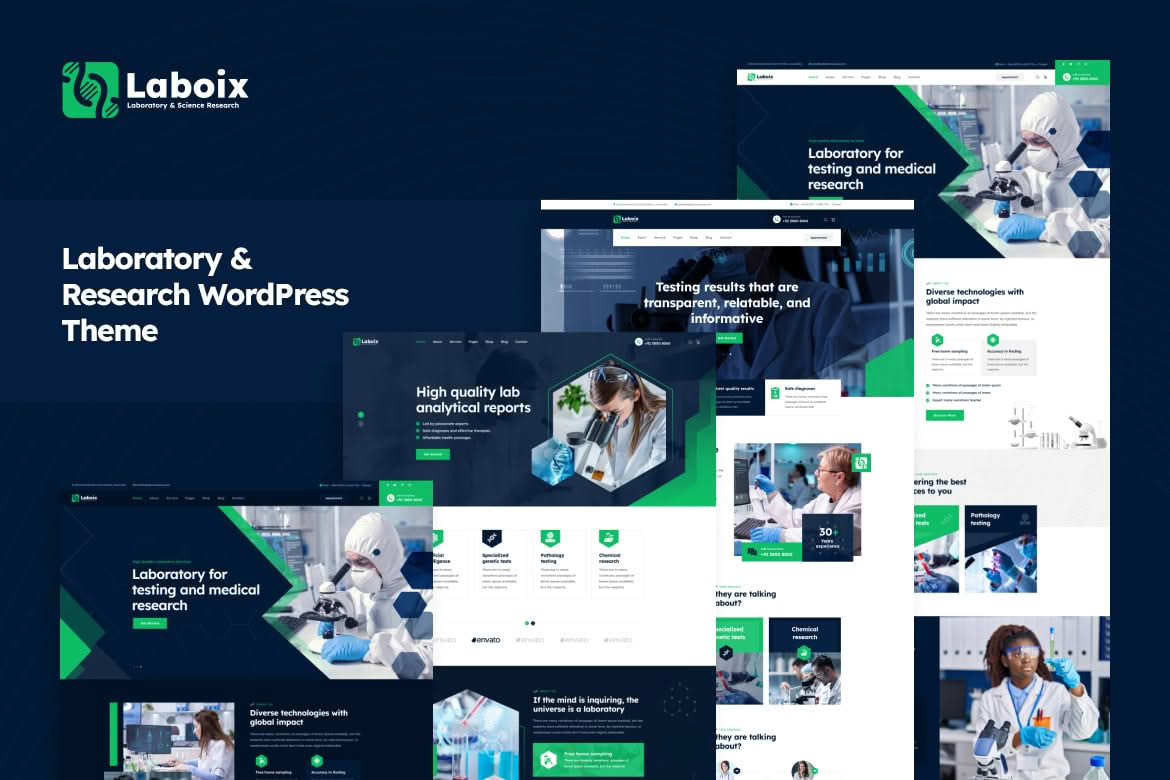 Download Laboix - Laboratory & Research WordPress Theme GPL WordPress Plugin