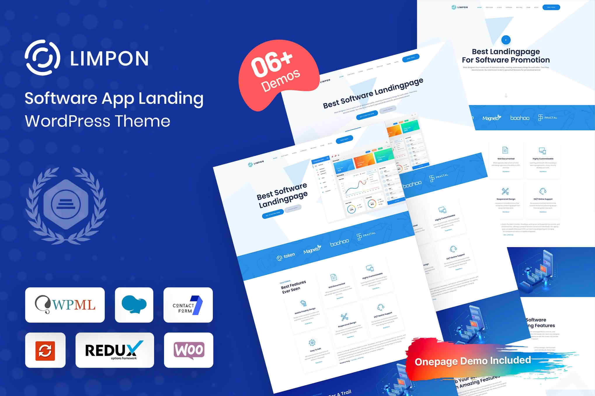 Download Limpon - Software App Landing WordPress Theme GPL WordPress Plugin