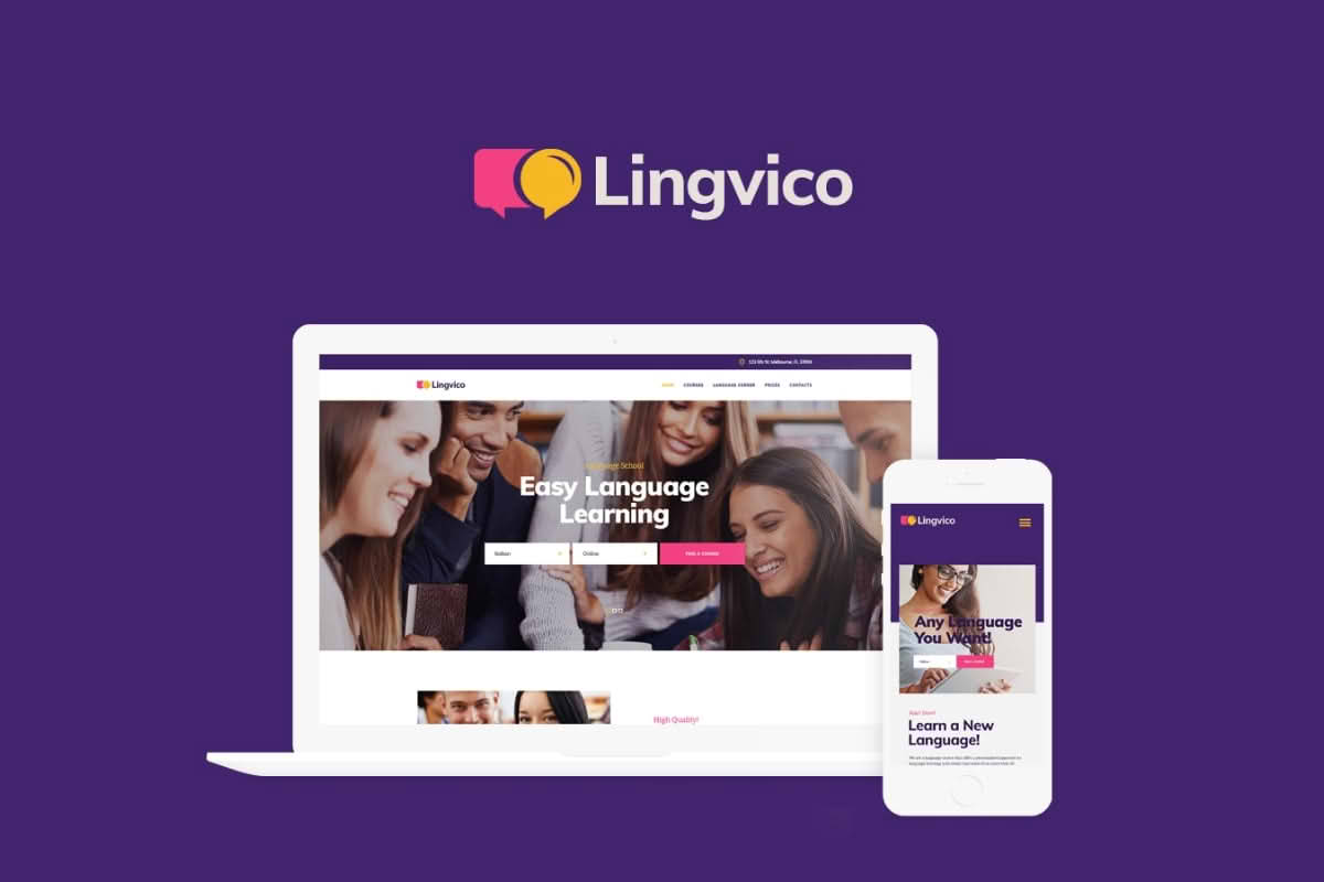 Download Lingvico | Language Center & Training Courses WordPress Theme GPL WordPress Plugin