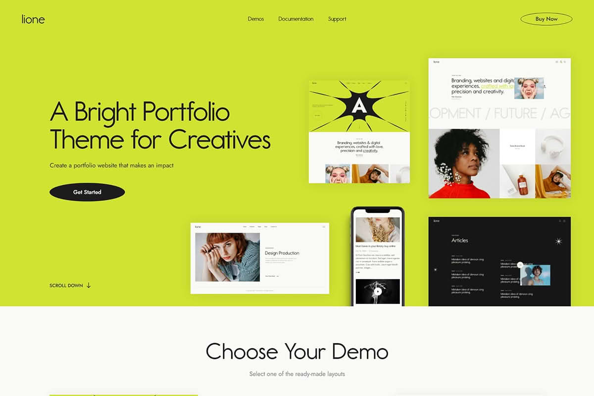 Download Lione - Personal Portfolio for Creatives WordPress Theme GPL WordPress Plugin