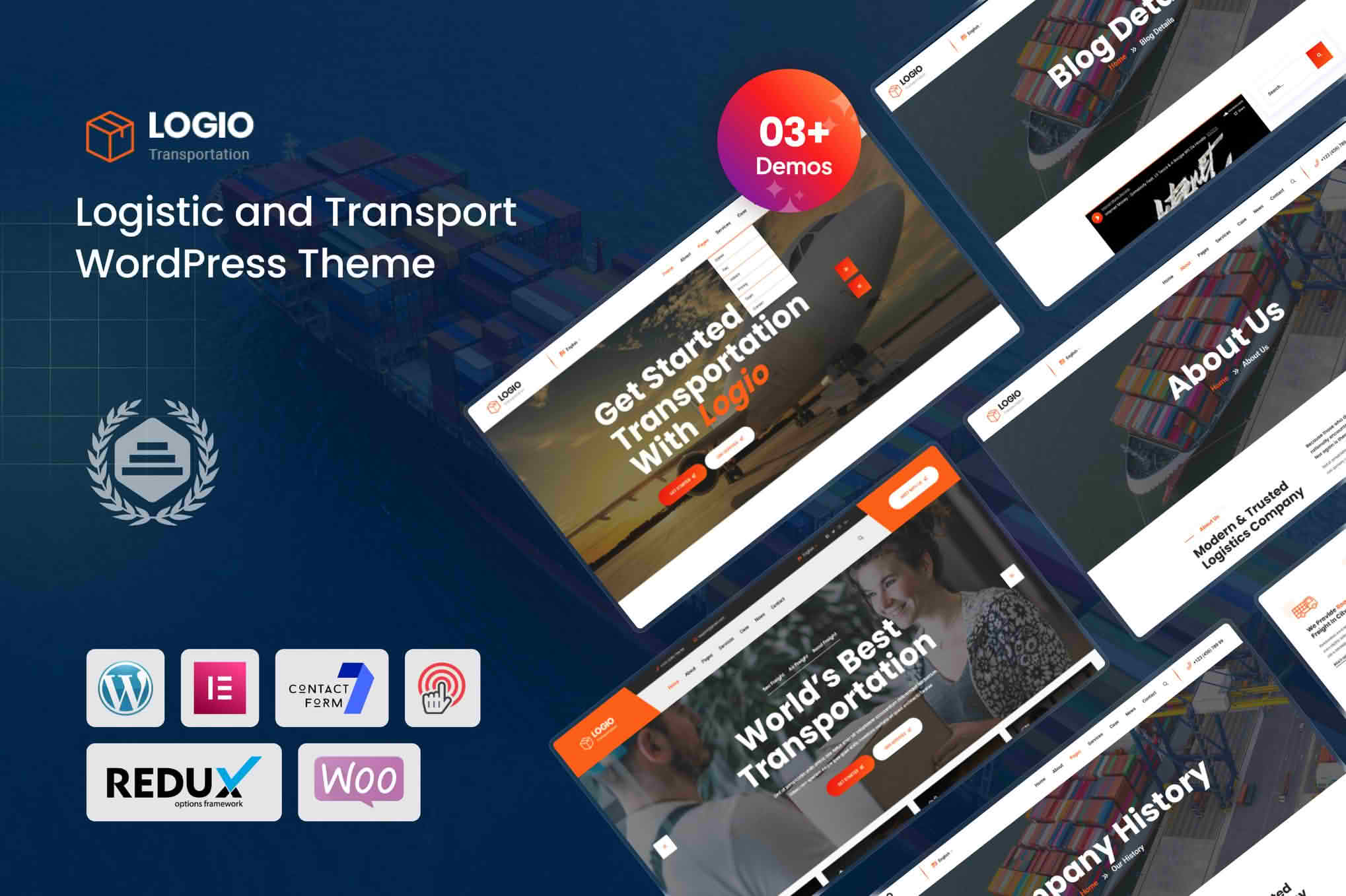 Download Logio - Logistics & Transportation WordPress Theme GPL WordPress Plugin