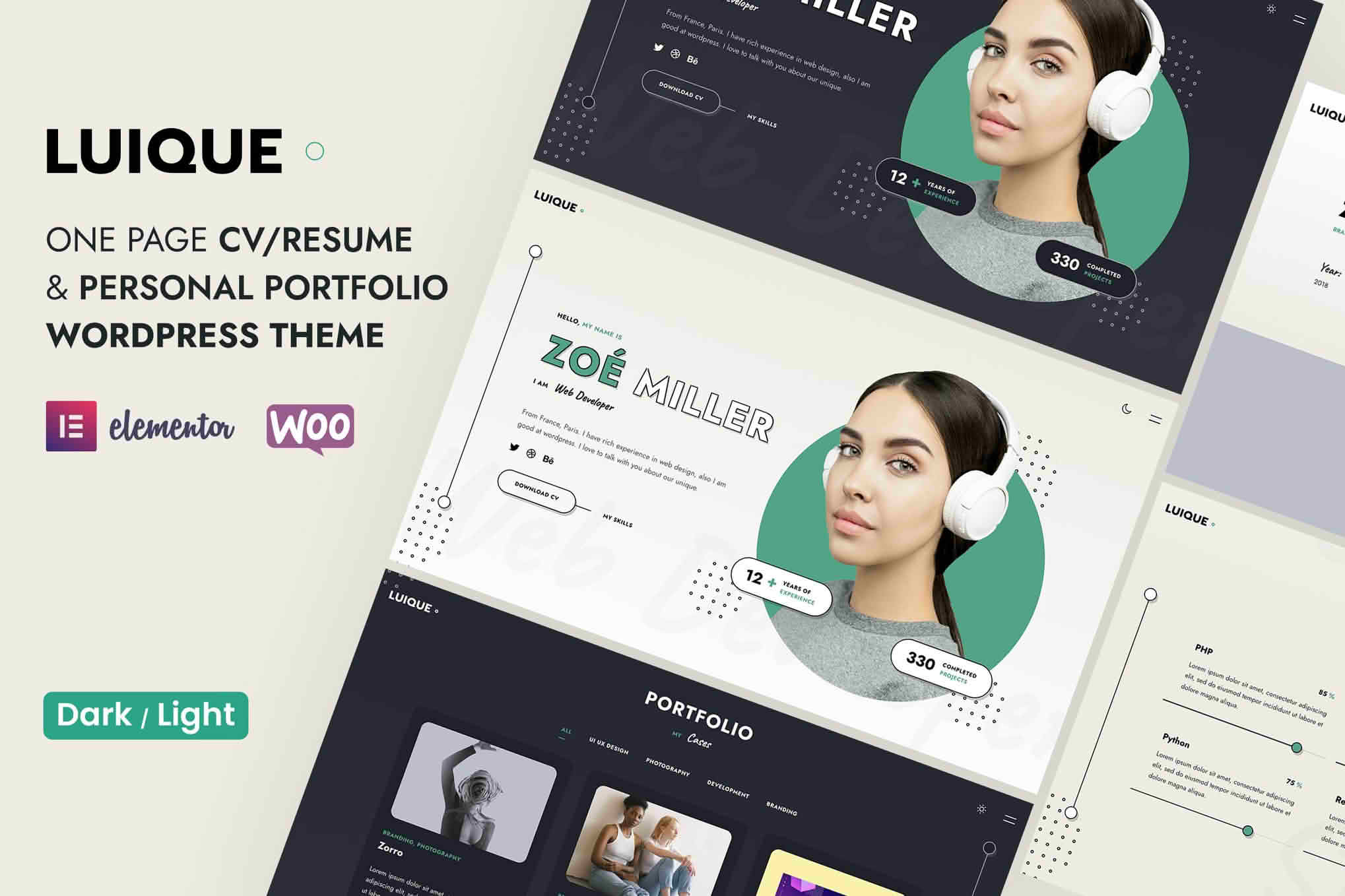 Download Luique - Personal Portfolio WordPress Theme GPL WordPress Plugin
