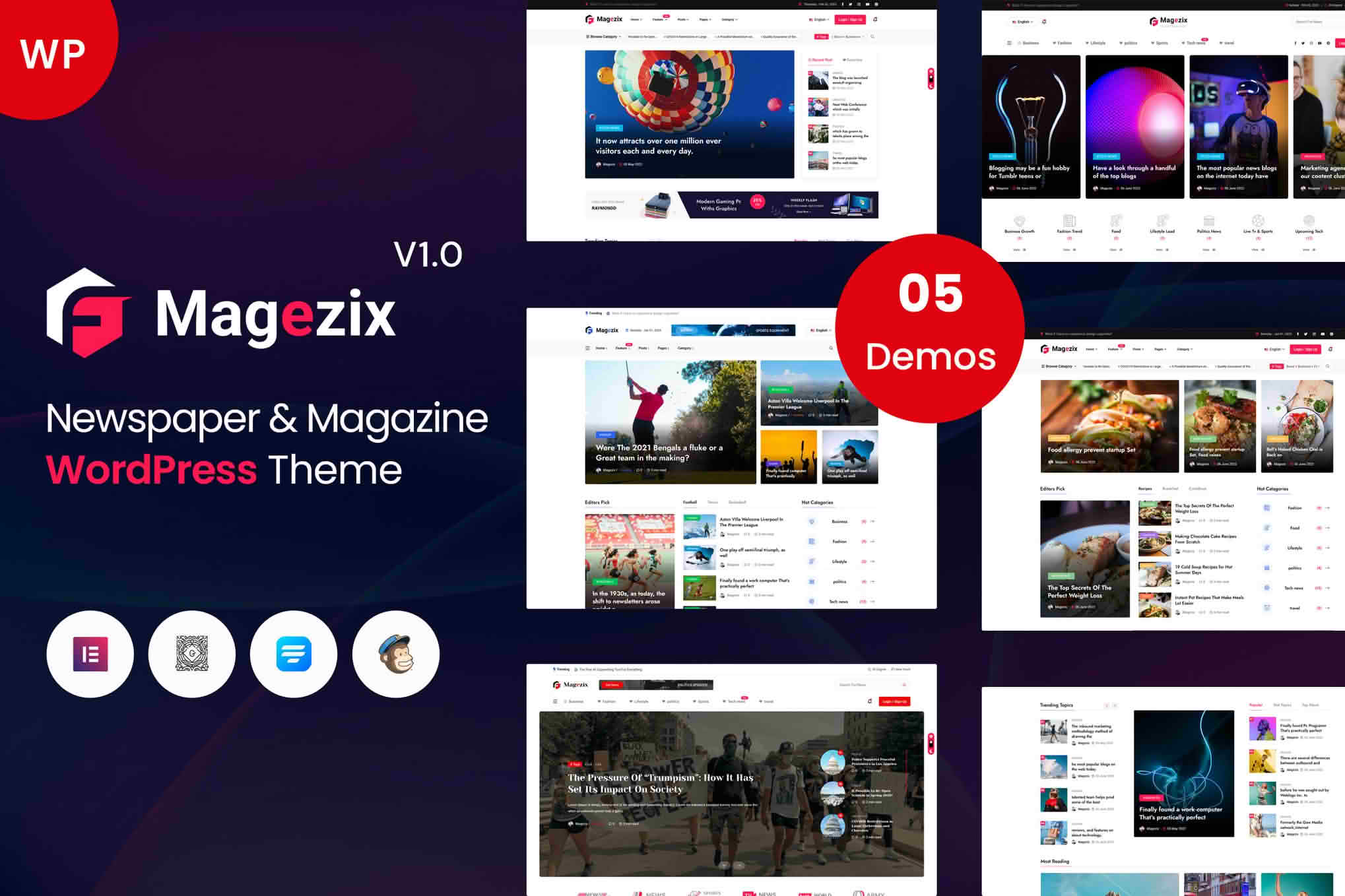 Download Magezix - Newspaper & Magazine WordPress Theme GPL WordPress Plugin