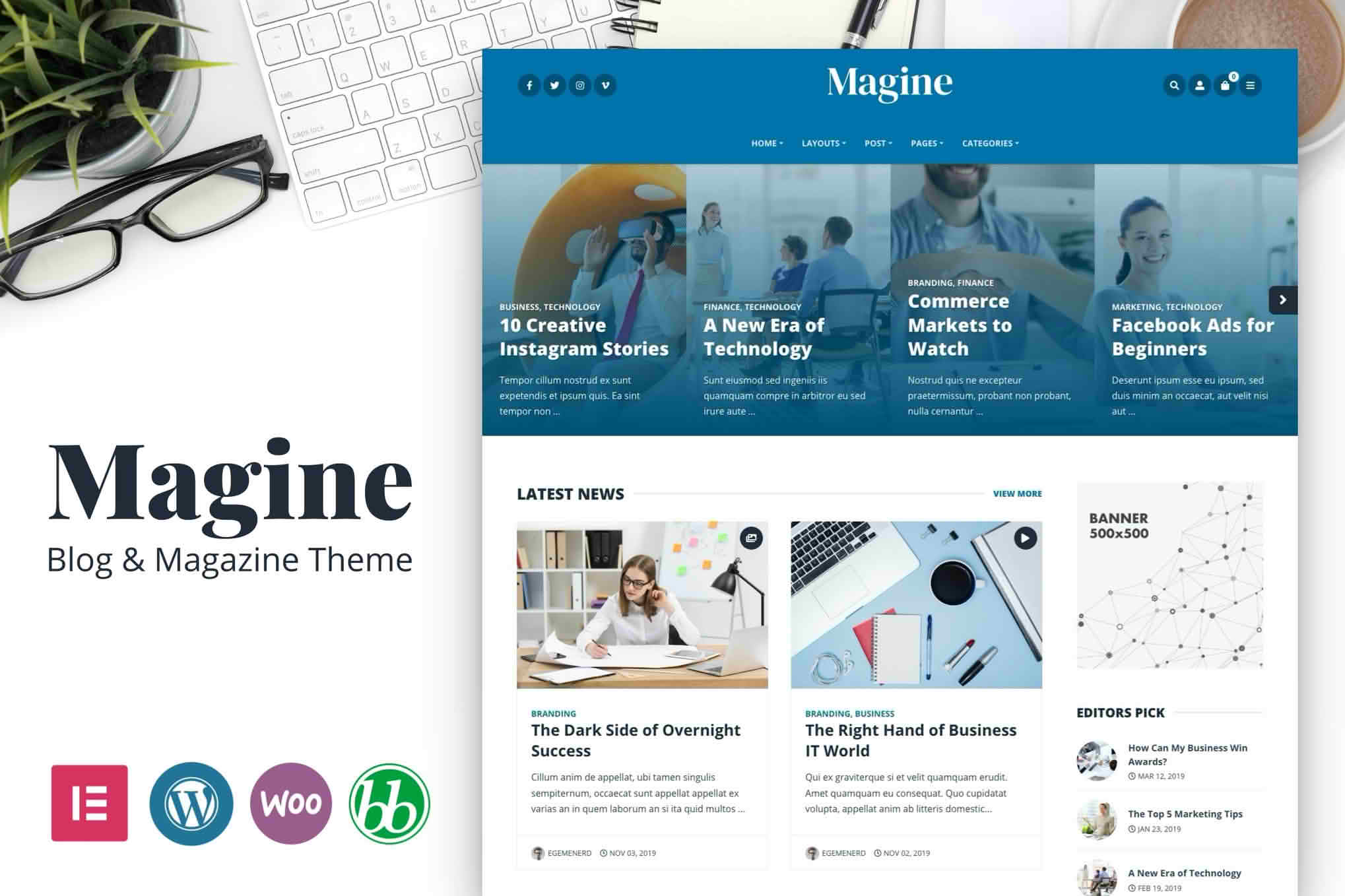 Download Magine - Business Blog WordPress Theme GPL WordPress Plugin