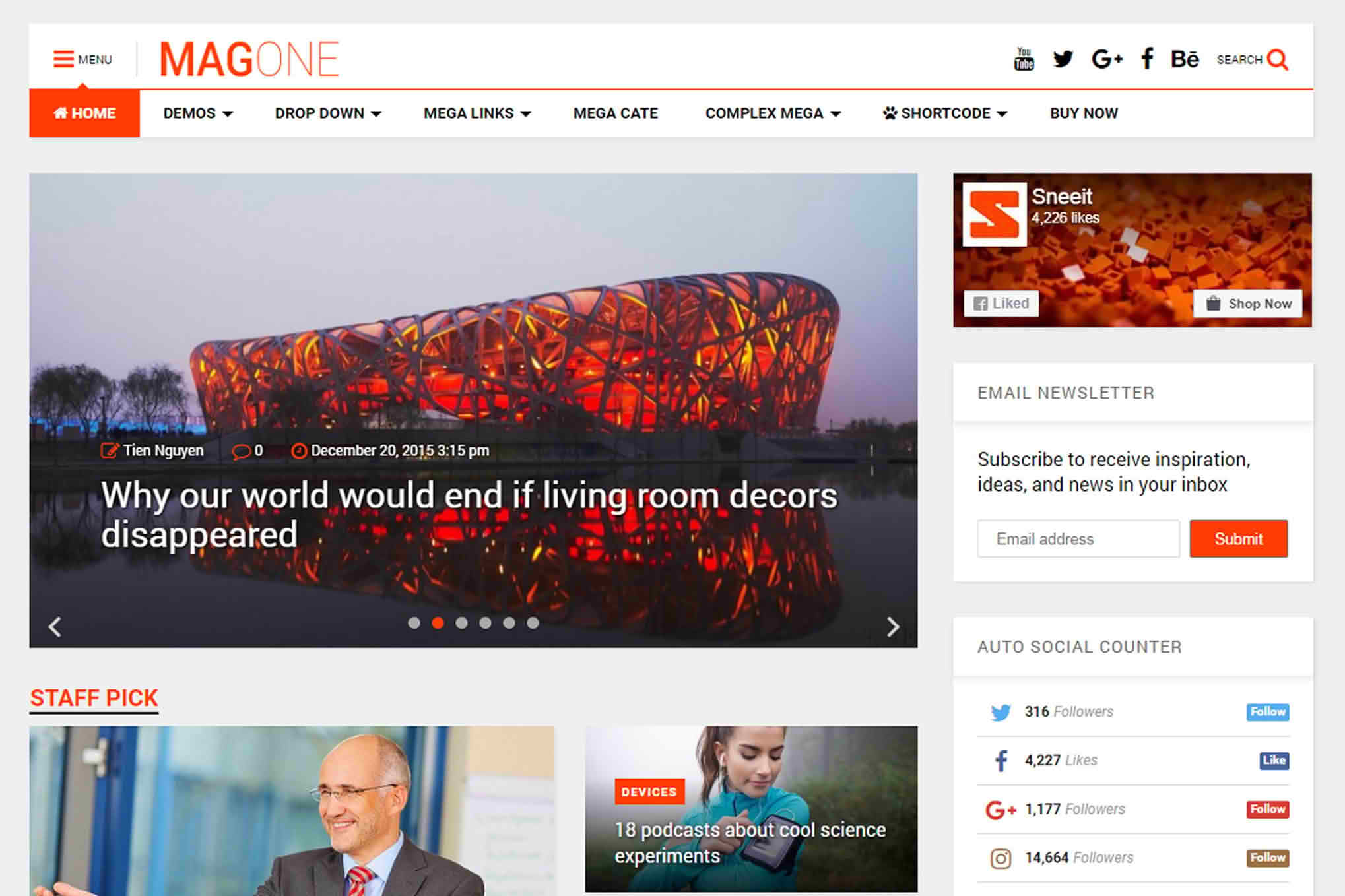 Download MagOne -­ Responsive Magazine & News WordPress Theme GPL WordPress Plugin
