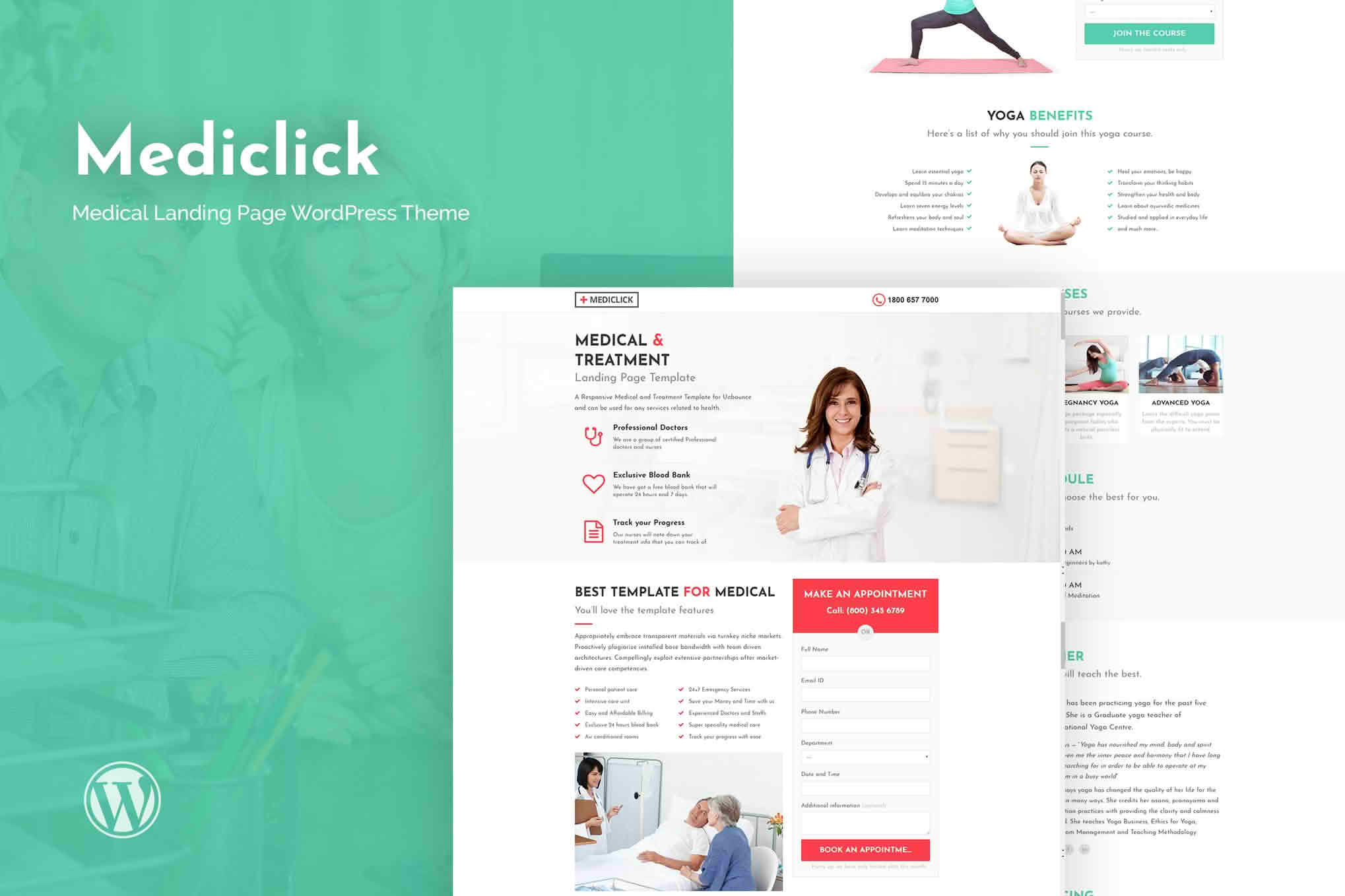 Download Mediclick - Medical Landing Page WordPress Theme GPL WordPress Plugin