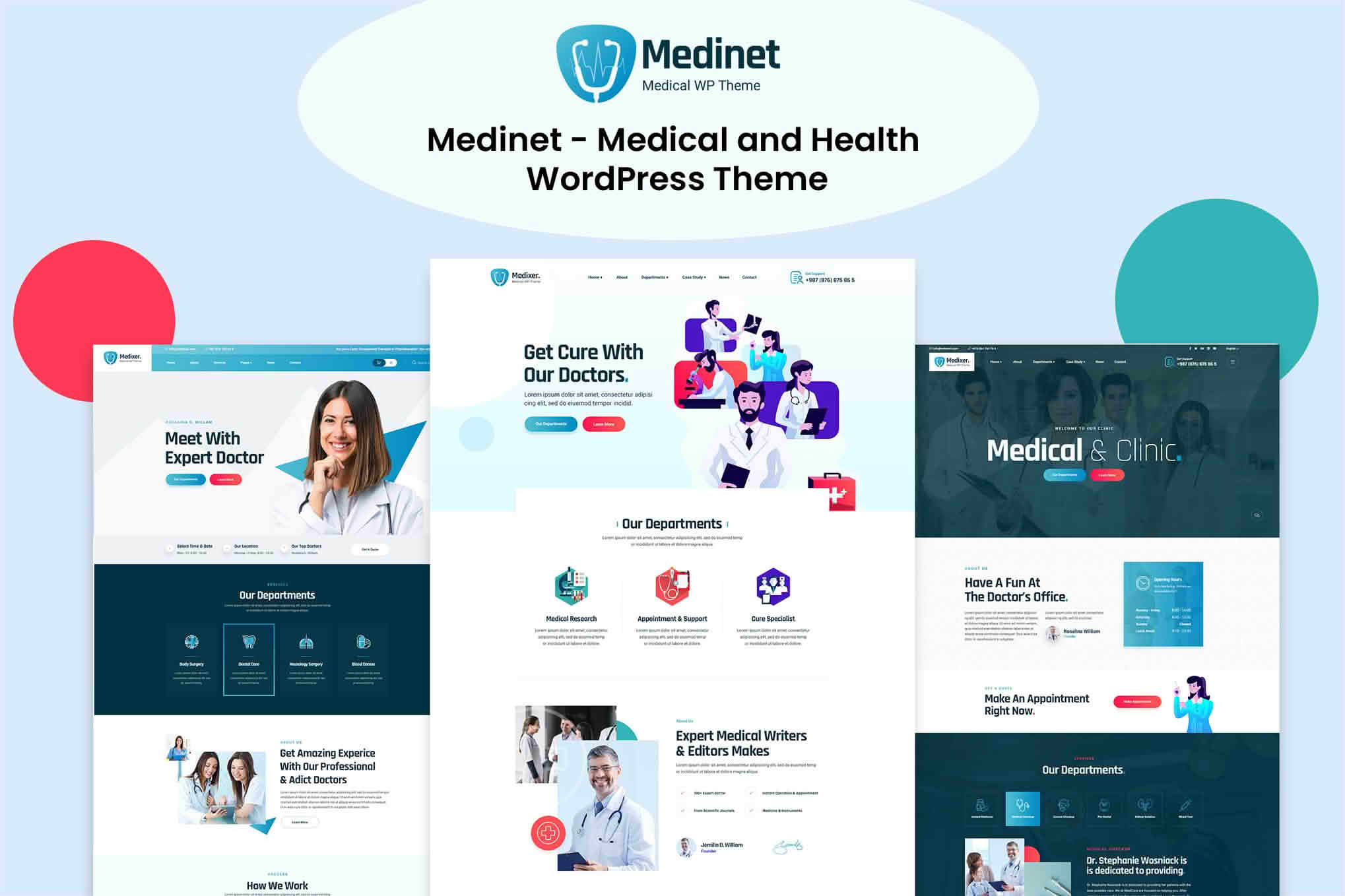 Download Medinet - Medical and Health WordPress Theme +RTL GPL WordPress Plugin