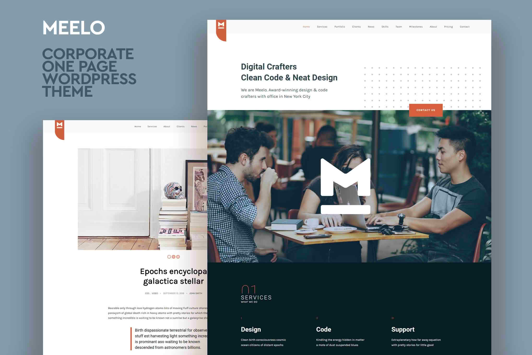 Download Meelo - Corporate One Page WordPress Theme GPL WordPress Plugin