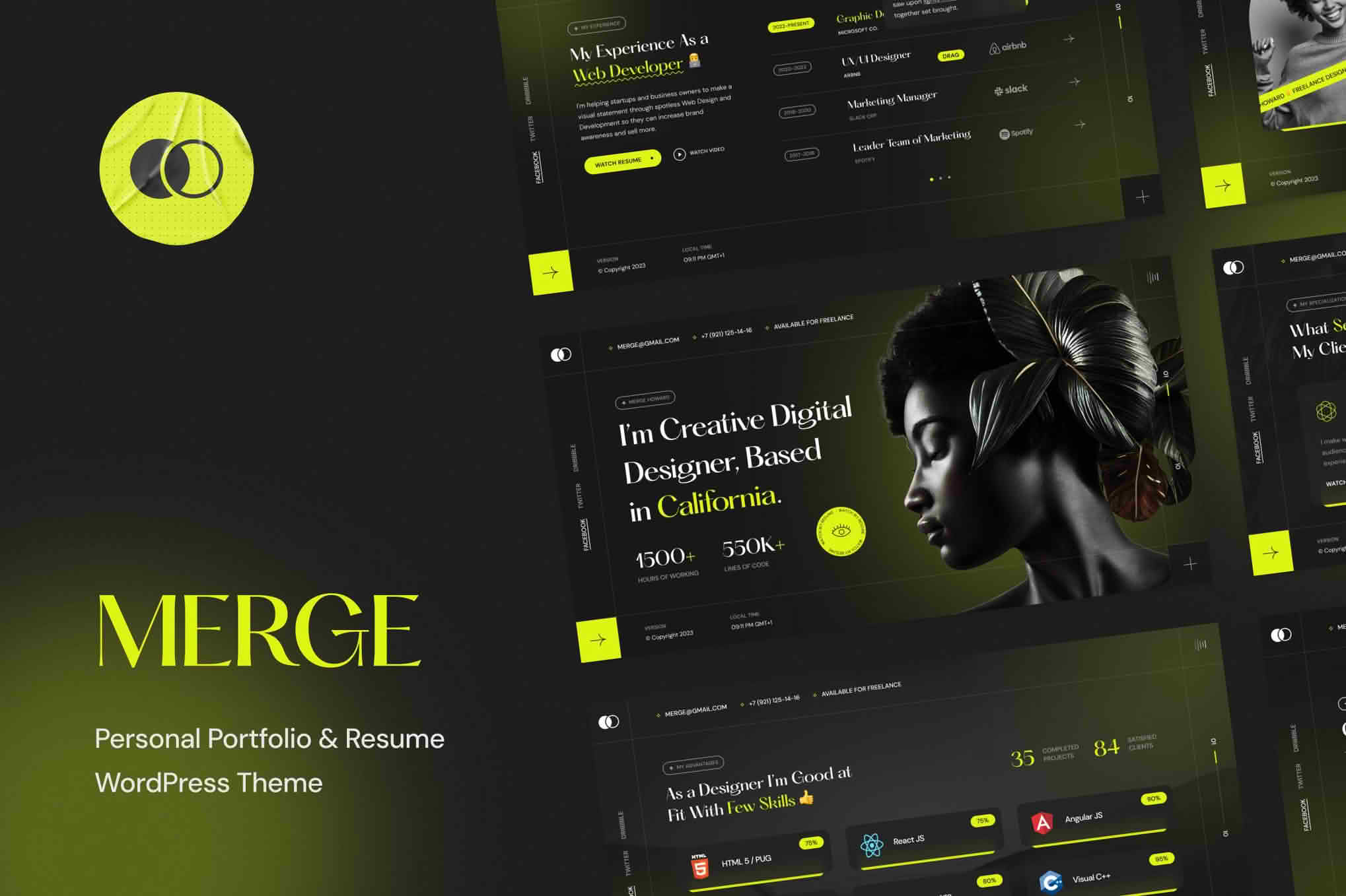 Download Merge - Personal Portfolio & Resume WordPress Theme GPL WordPress Plugin