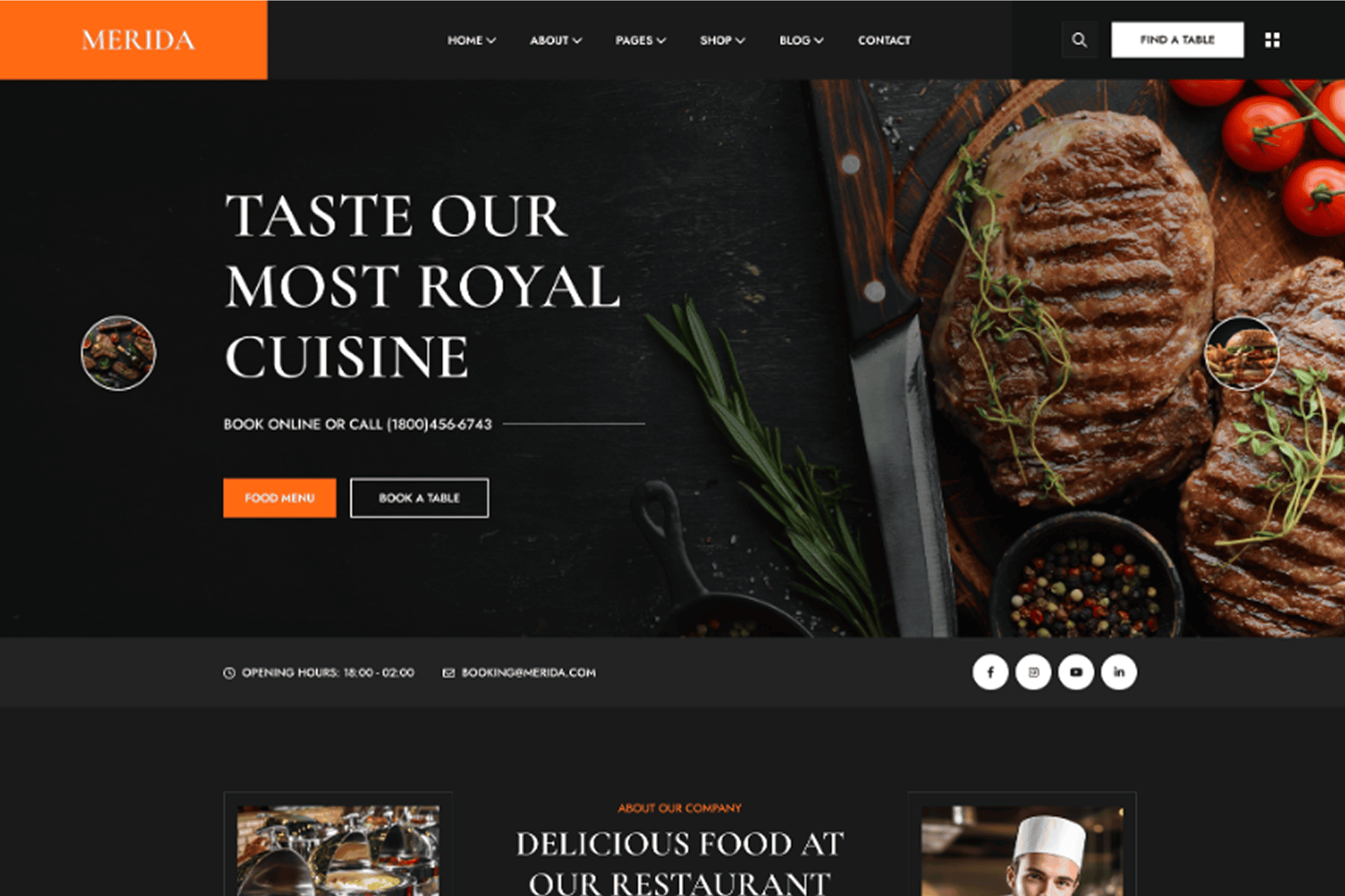 Merida - Restaurant & Food WordPress Theme