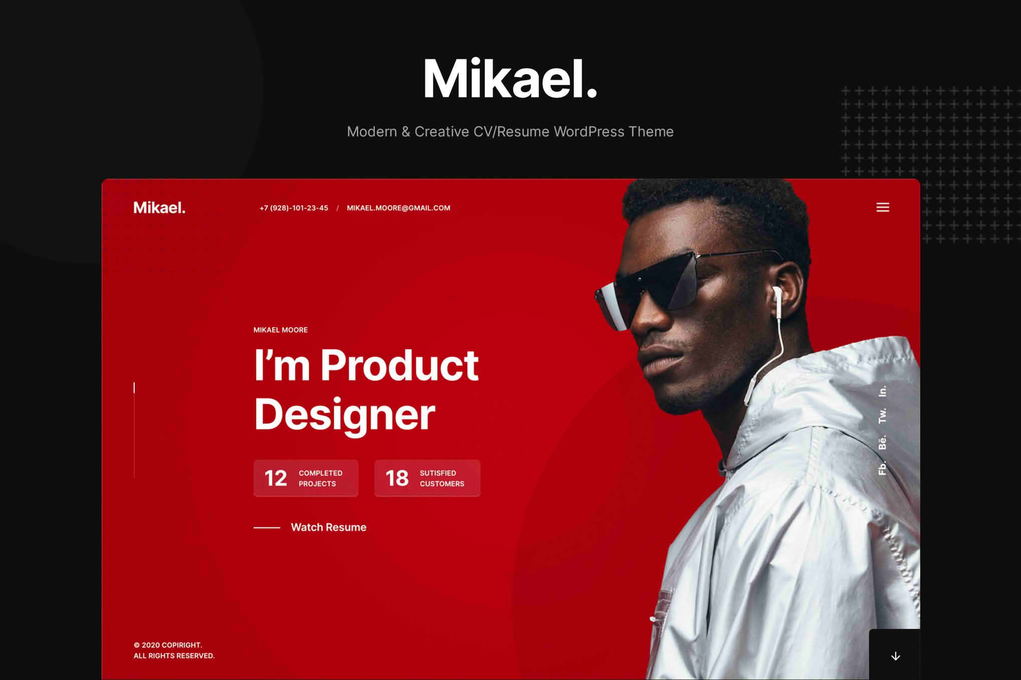 Download Mikael - Modern & Creative CV/Resume WordPress Theme GPL WordPress Plugin